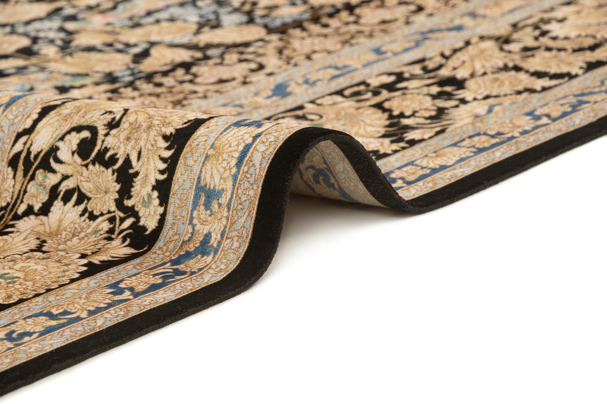 Rechteck Teppich Ghom Design in Schwarz von Hadorn™ - Lifestyle Image