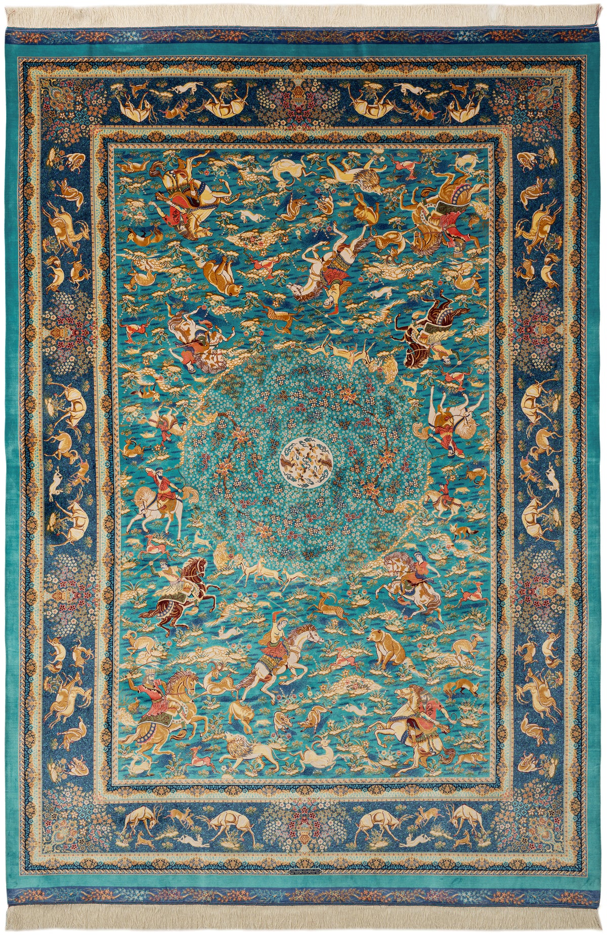 Rechteck Teppich Ghom Design in Blau von Hadorn™ - Lifestyle Image
