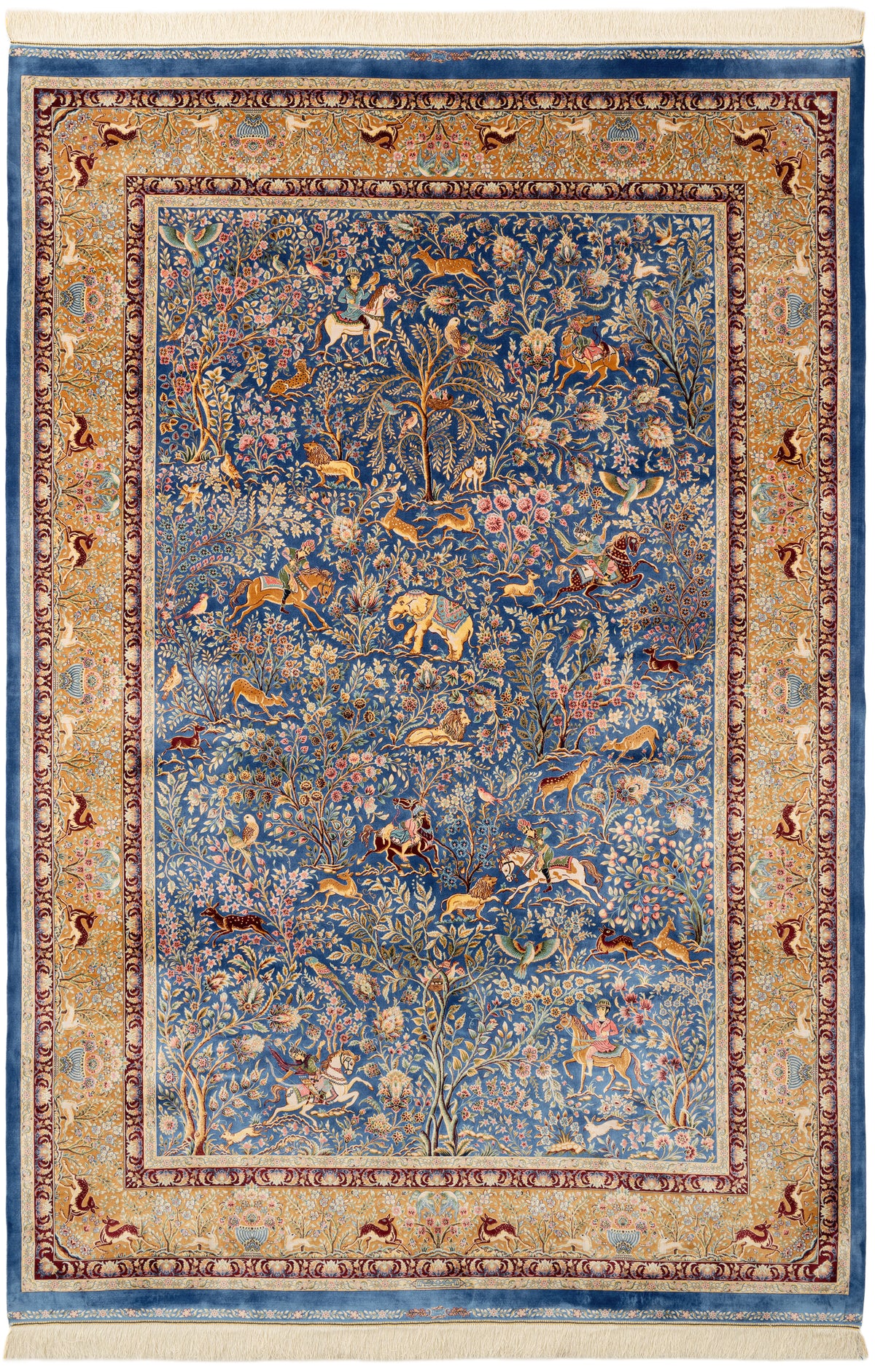 Rechteck Teppich Ghom Design in Blau von Hadorn™ - Lifestyle Image