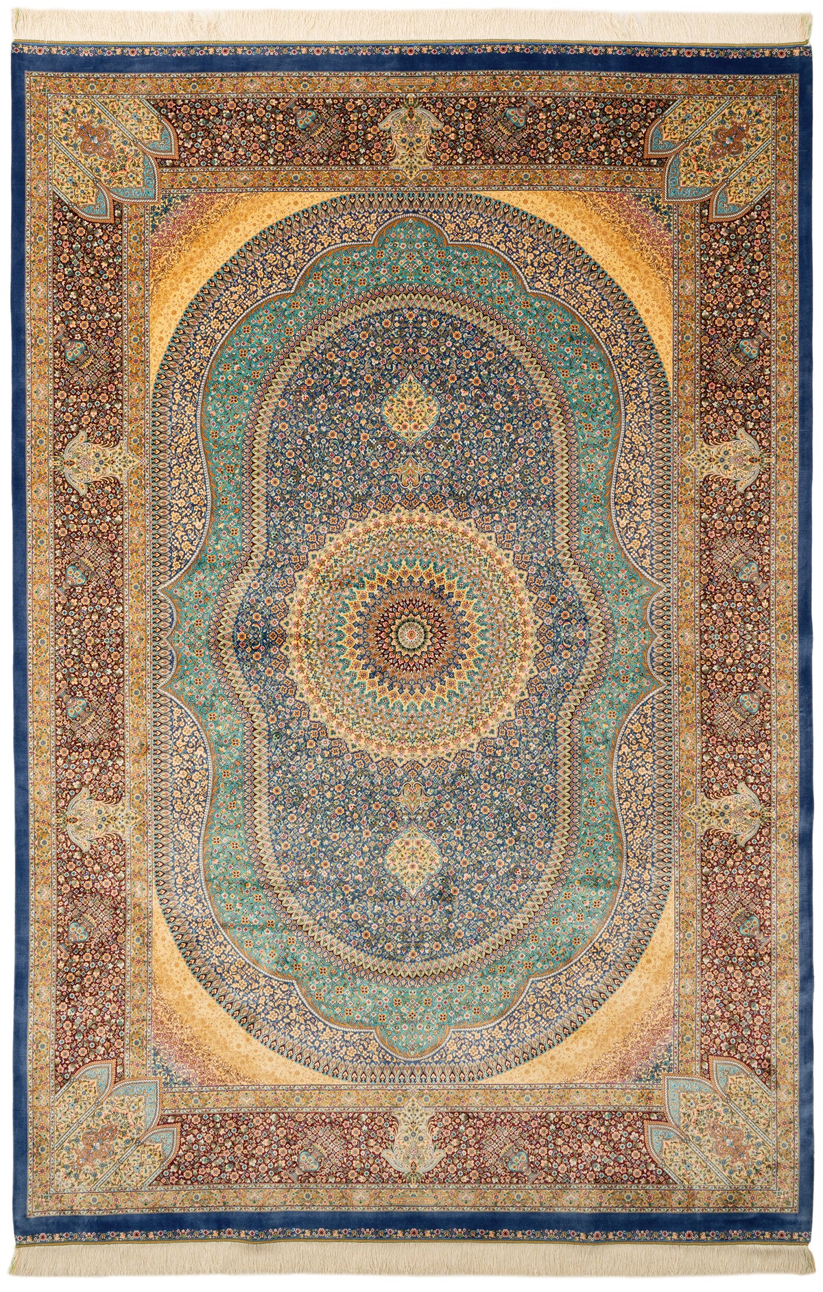 Rechteck Teppich Ghom Design in Blau von Hadorn™ - Lifestyle Image
