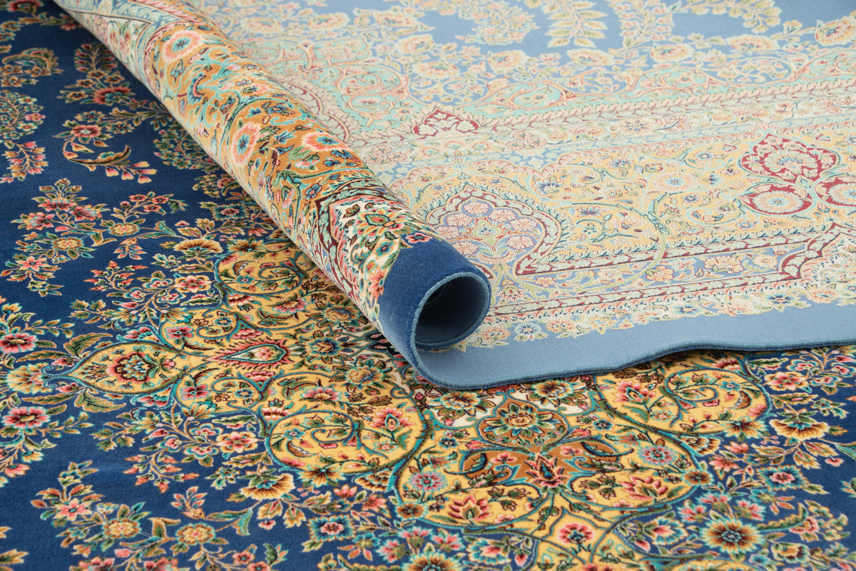 Rechteck Teppich Ghom Design in Blau von Hadorn™ - Lifestyle Image
