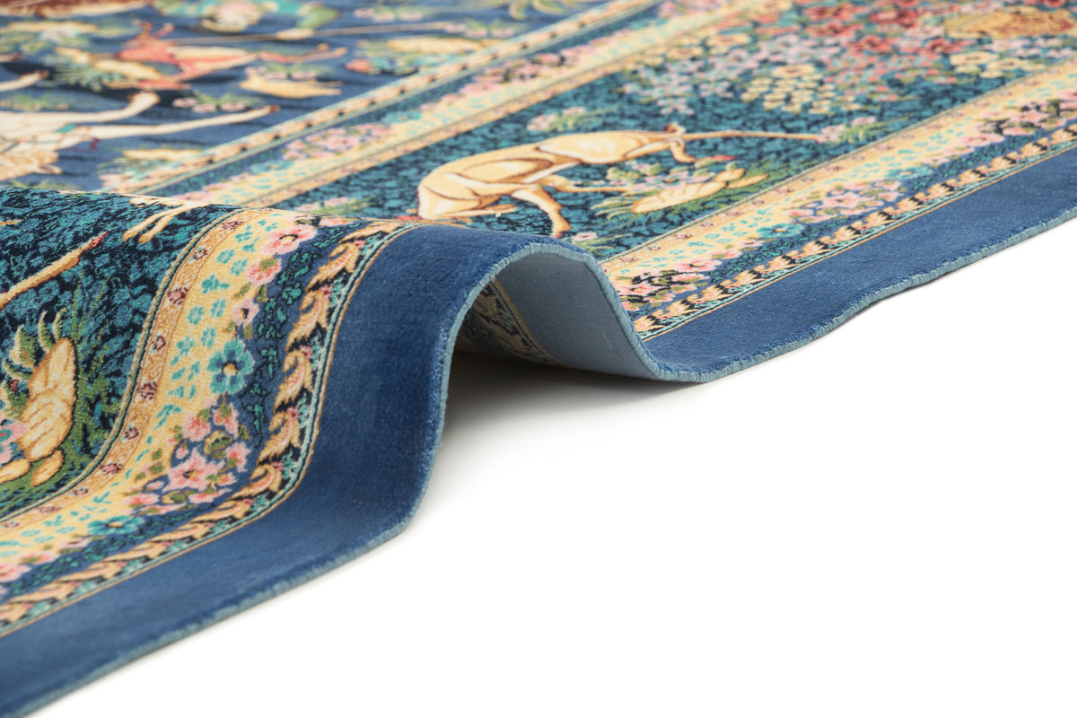 Rechteck Teppich Ghom Design in Blau von Hadorn™ - Lifestyle Image