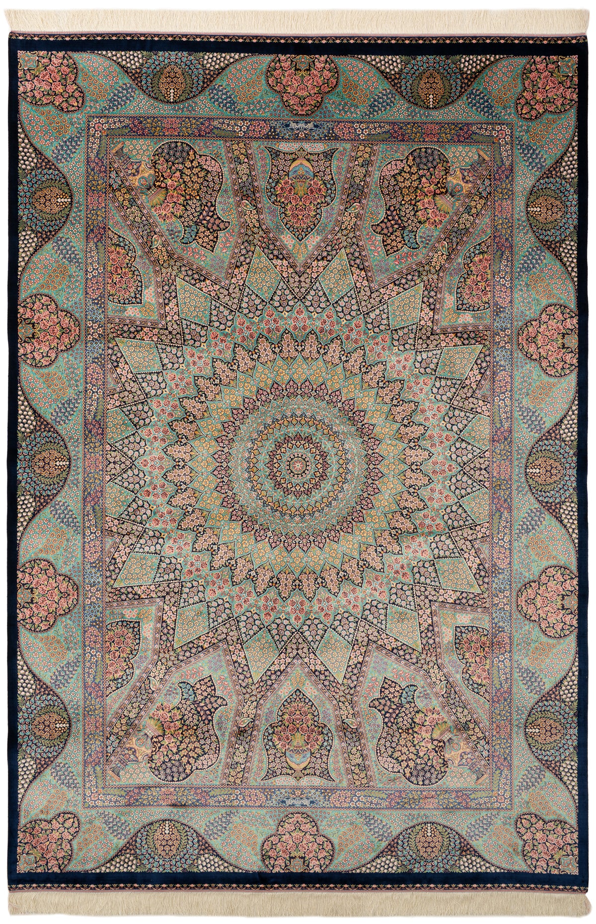Rechteck Teppich Ghom Design in Blau von Hadorn™ - Lifestyle Image