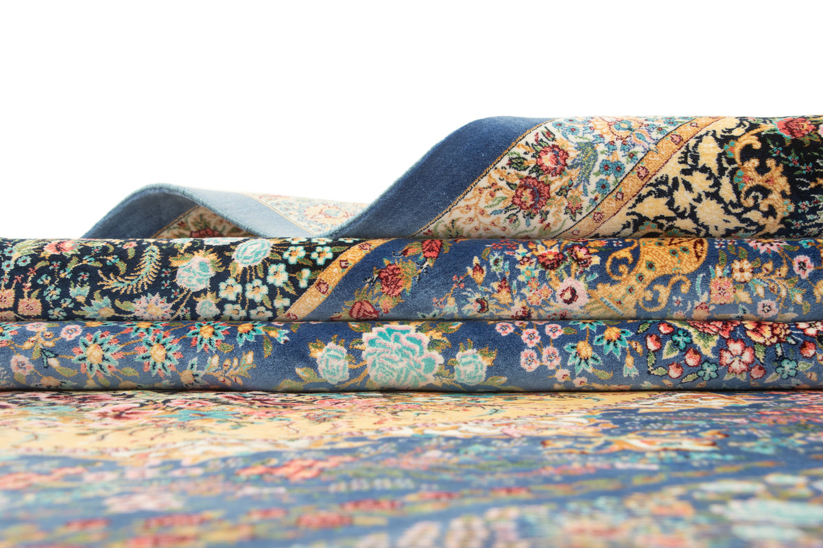 Rechteck Teppich Ghom Design in Blau von Hadorn™ - Lifestyle Image