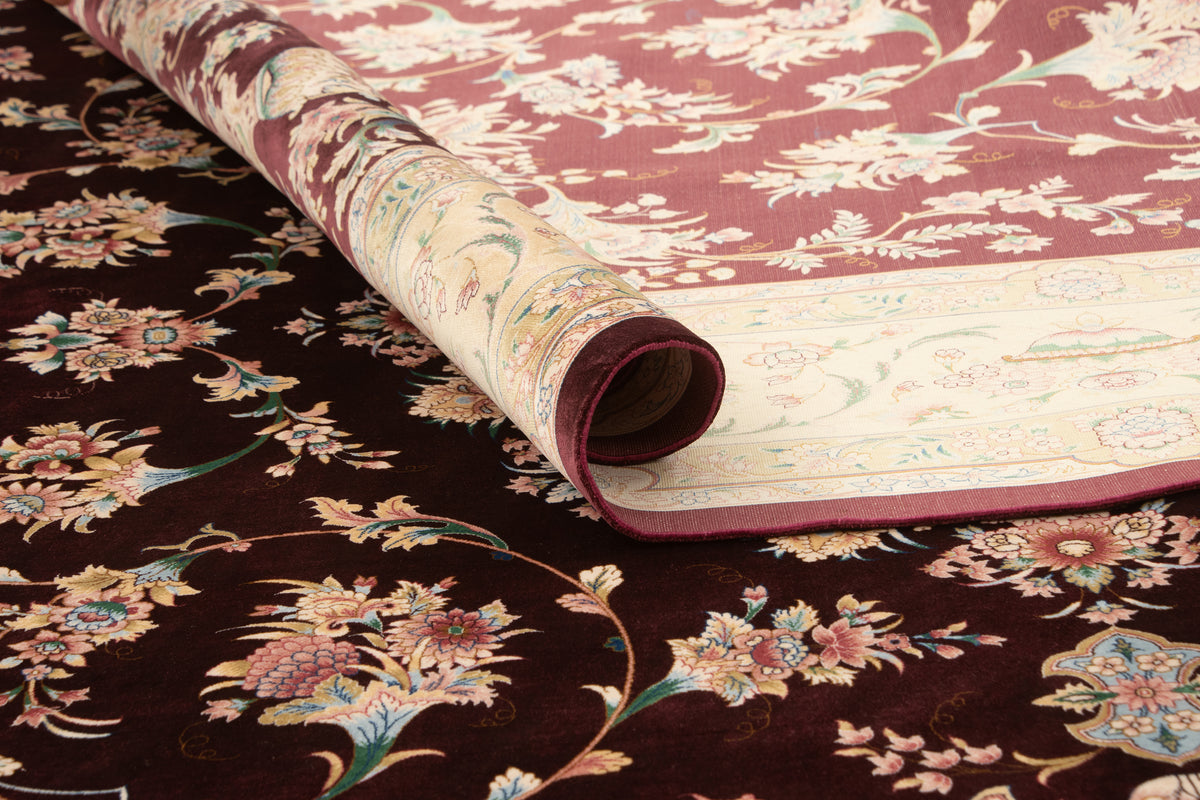 Rechteck Teppich Ghom Design in Burgund von Hadorn™ - Lifestyle Image