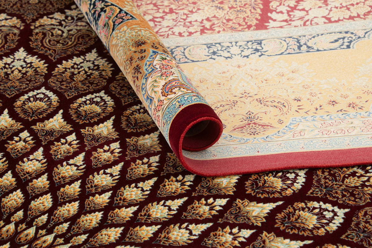 Rechteck Teppich Ghom Design in Burgund von Hadorn™ - Lifestyle Image