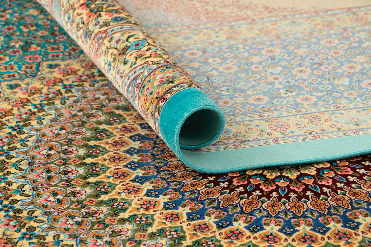 Rechteck Teppich Ghom Design in Türkis von Hadorn™ - Lifestyle Image