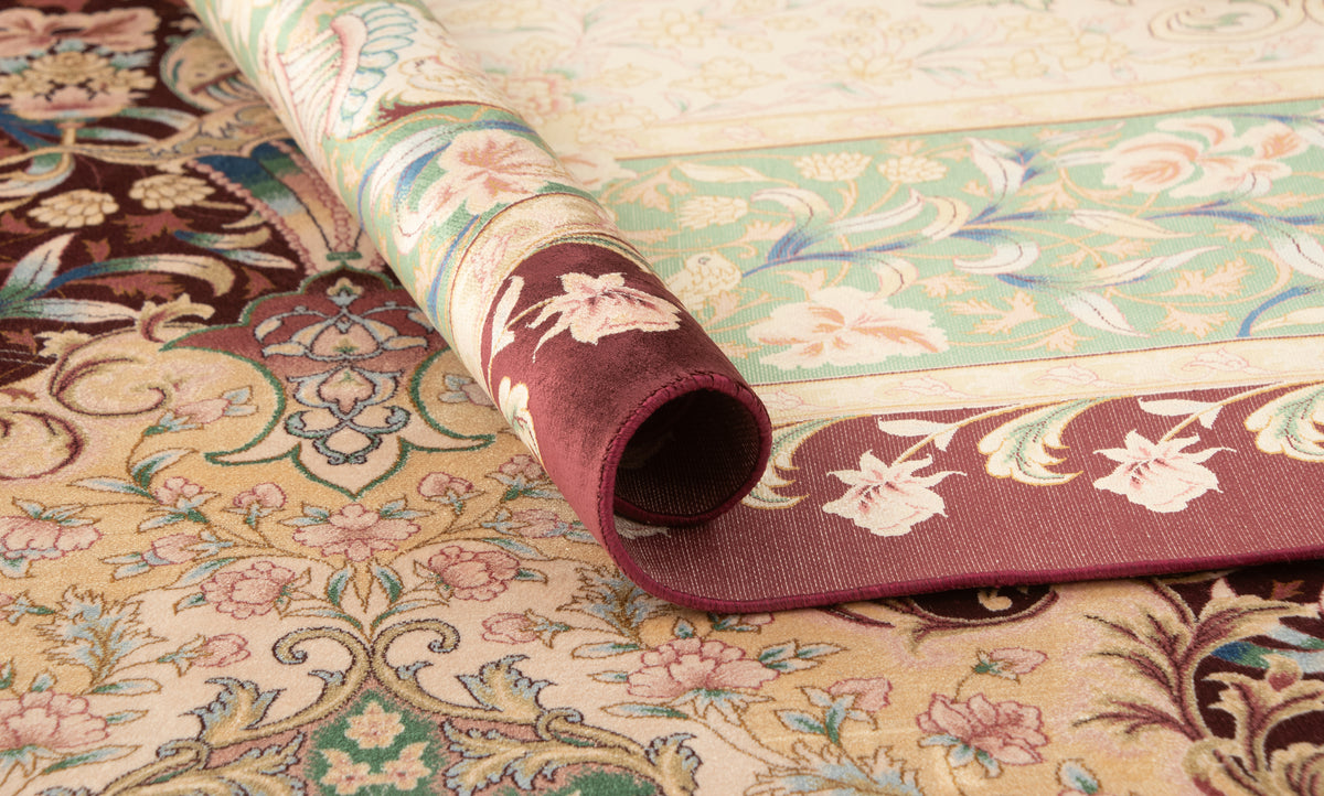 Rechteck Teppich Ghom Design in Burgund von Hadorn™ - Lifestyle Image