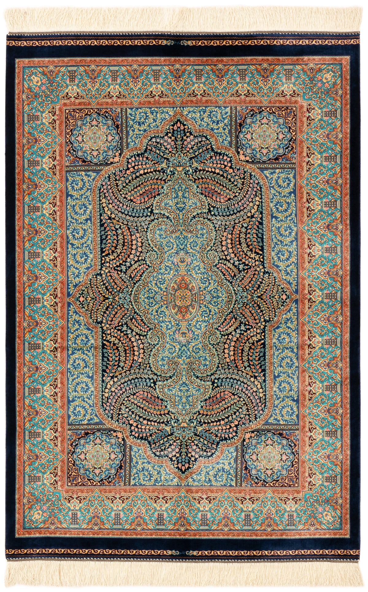 Rechteck Teppich Ghom Design in Blau von Hadorn™ - Lifestyle Image