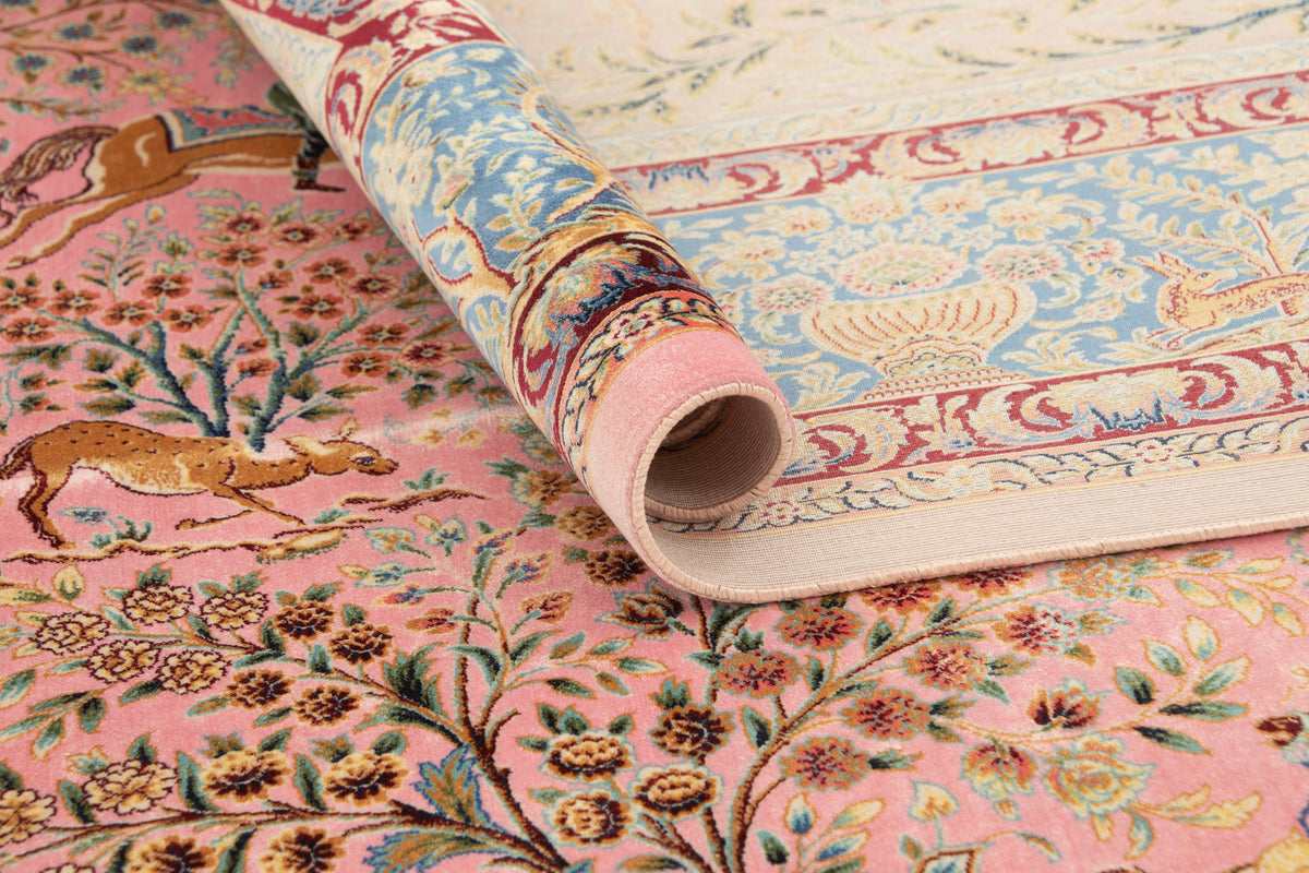 Rechteck Teppich Ghom Design in Rosa  von Hadorn™ - Lifestyle Image
