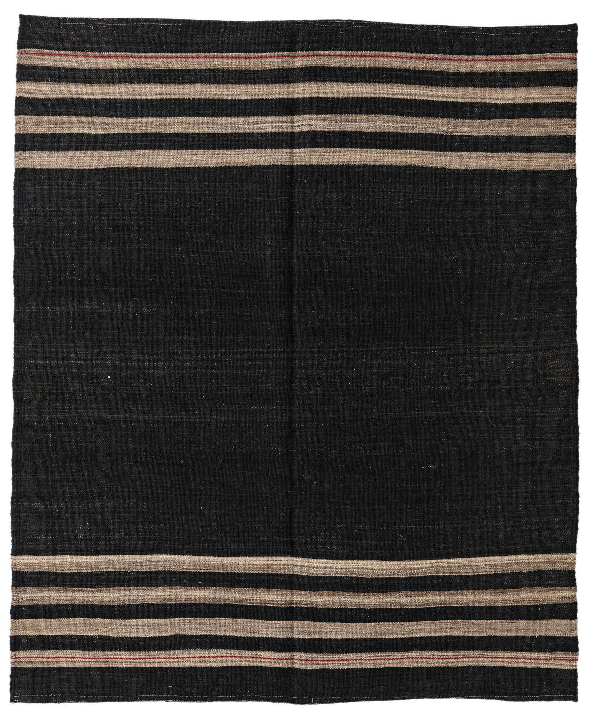 Rechteck Handgeflochten Teppich Kelim Modern in Schwarz von Hadorn™ - Lifestyle Image