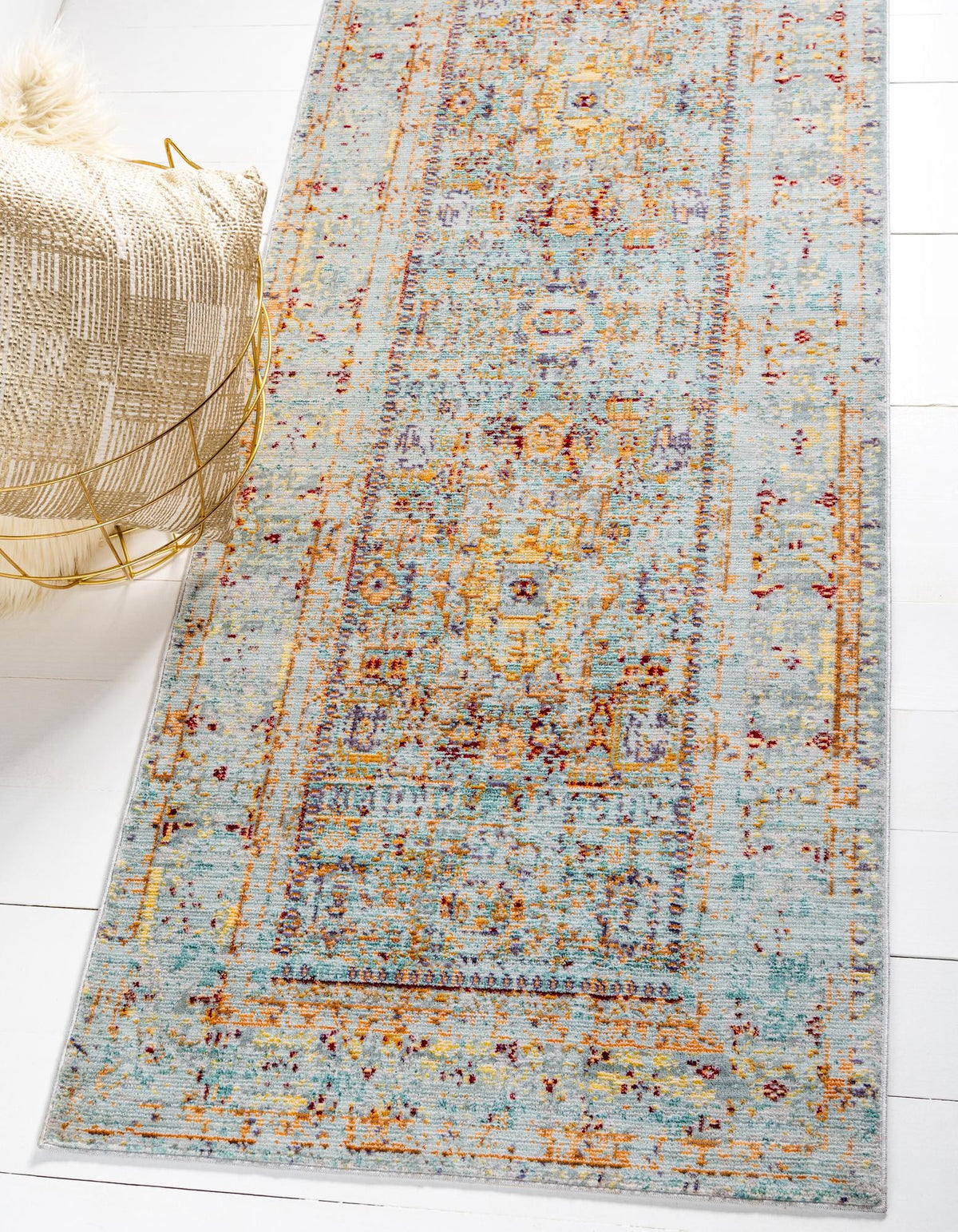 Läufer Teppich Aqua in Hellblau von Hadorn™ - Lifestyle Image