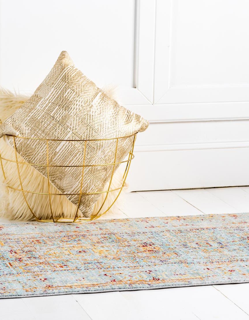 Läufer Teppich Aqua in Hellblau von Hadorn™ - Lifestyle Image