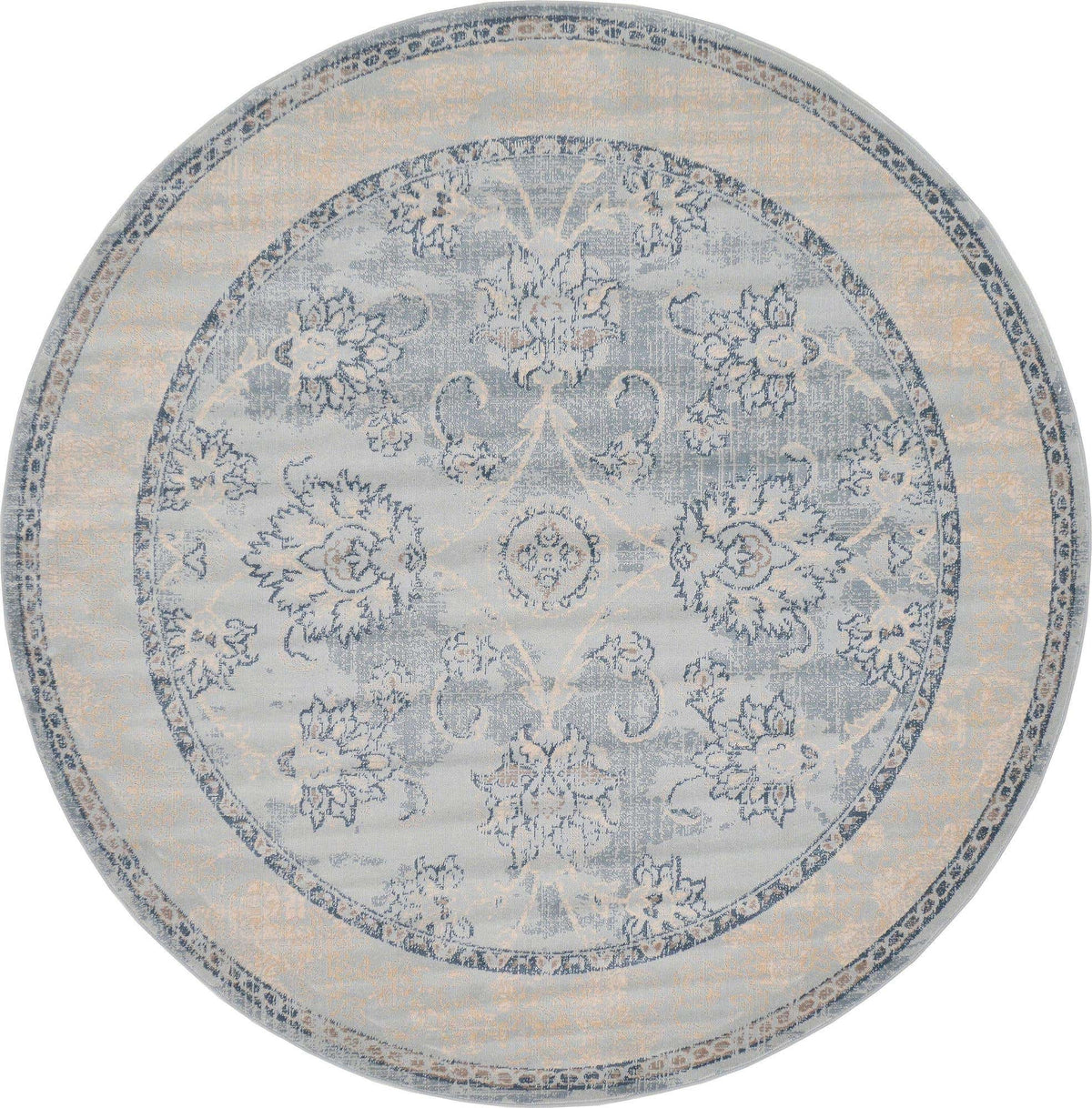 Rund Teppich Restoration in Hellblau von Hadorn™ - Lifestyle Image