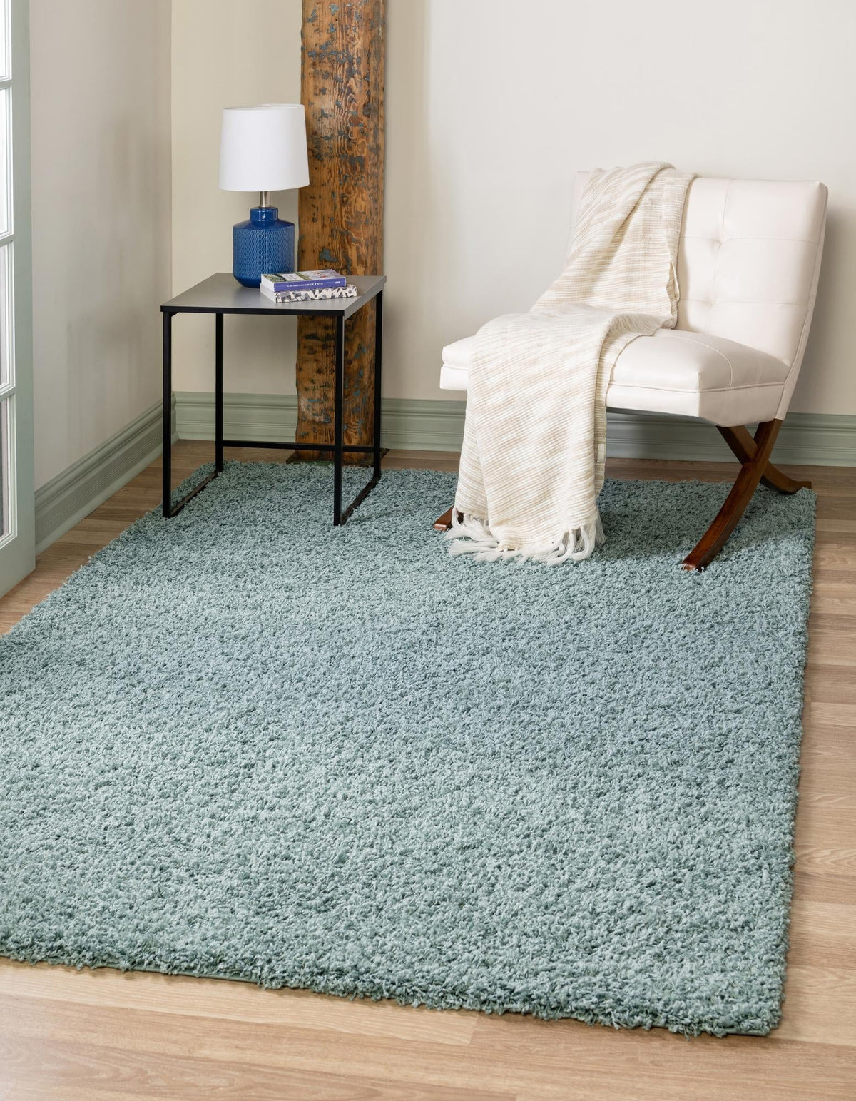 Rechteck Hochflorteppich Solid Shag in Hellblau von Hadorn™ - Lifestyle Image