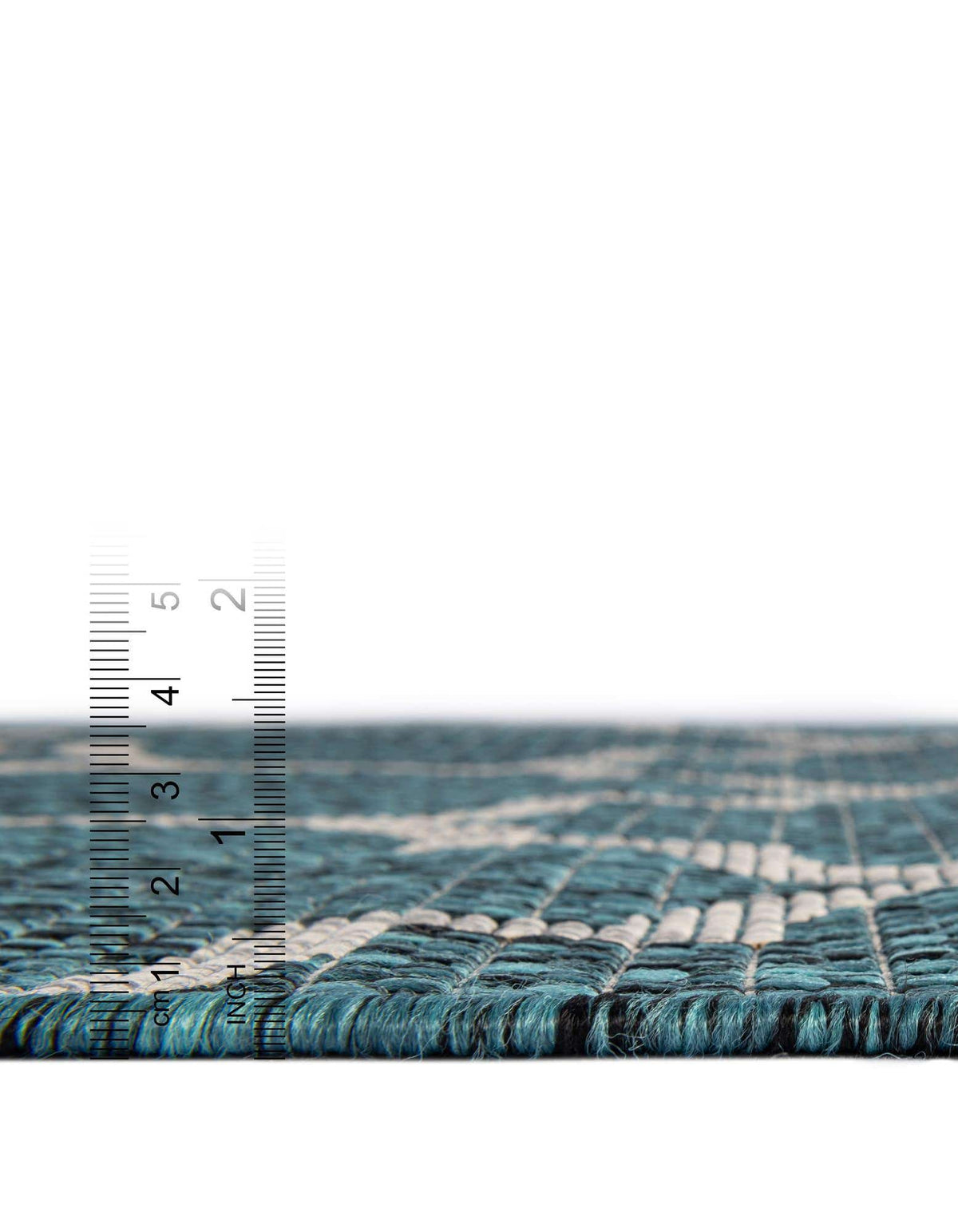 Rechteck Outdoor Teppich Tulum Outdoor Clover in Blaugrün von Hadorn™ - Lifestyle Image