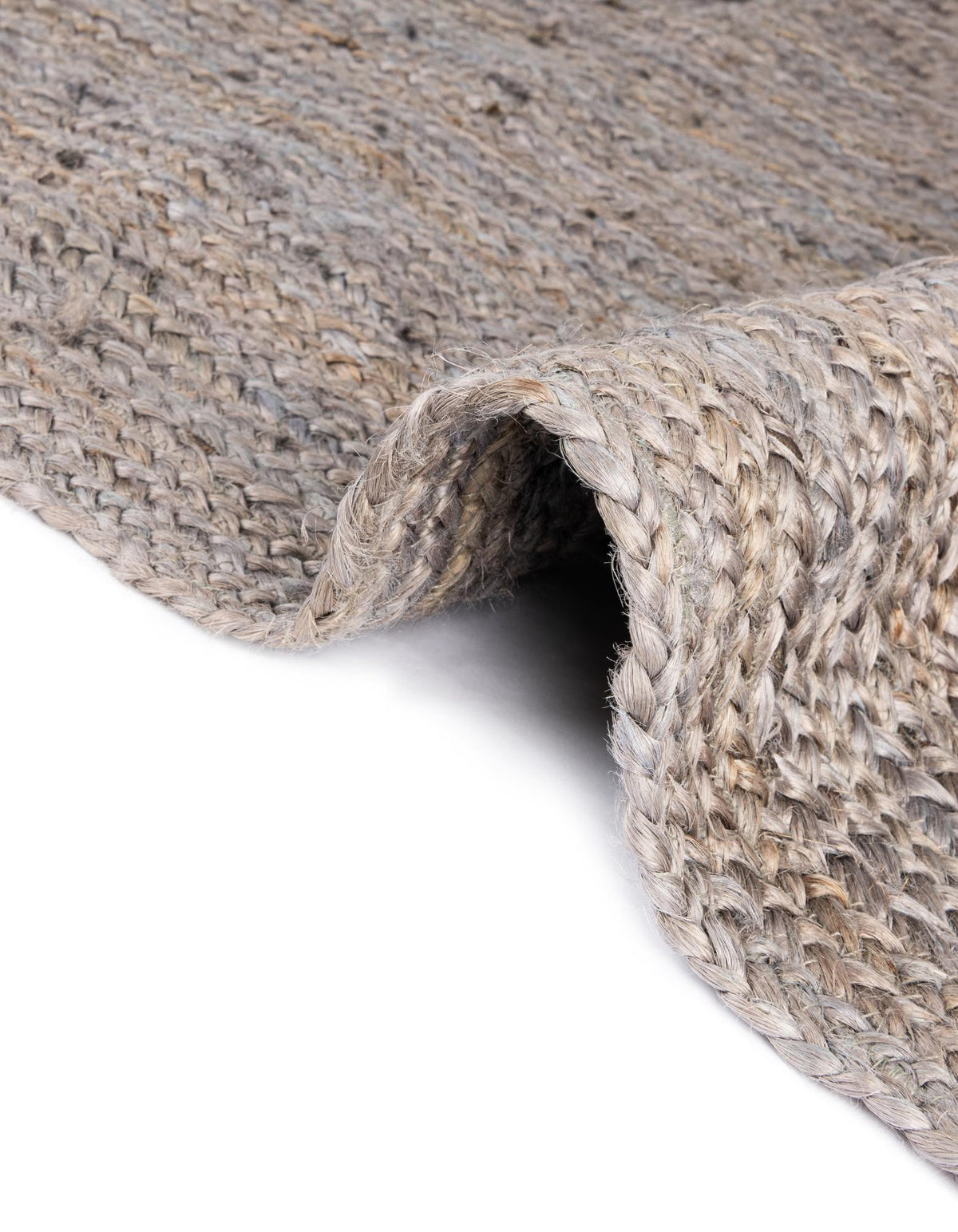 Rechteck Handgeflochten Teppich Braided Jute in Grau von Hadorn™ - Lifestyle Image