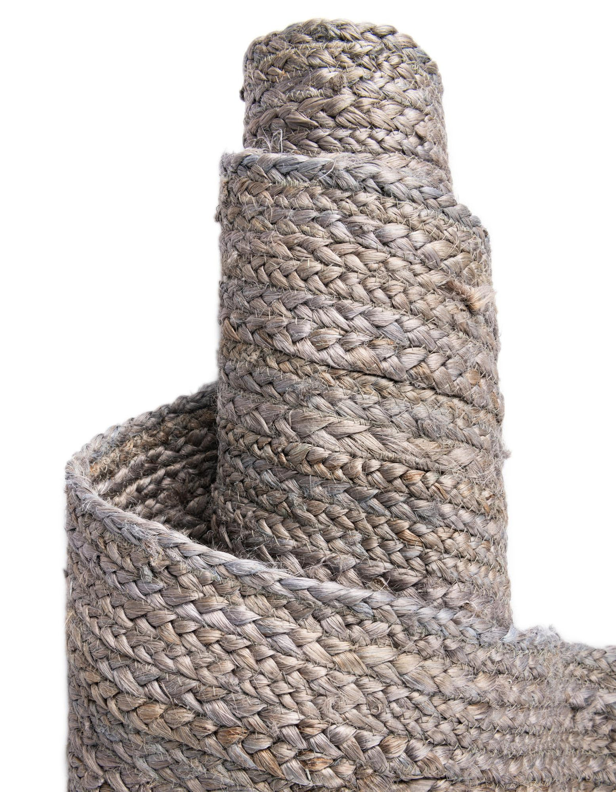 Rechteck Handgeflochten Teppich Braided Jute in Grau von Hadorn™ - Lifestyle Image