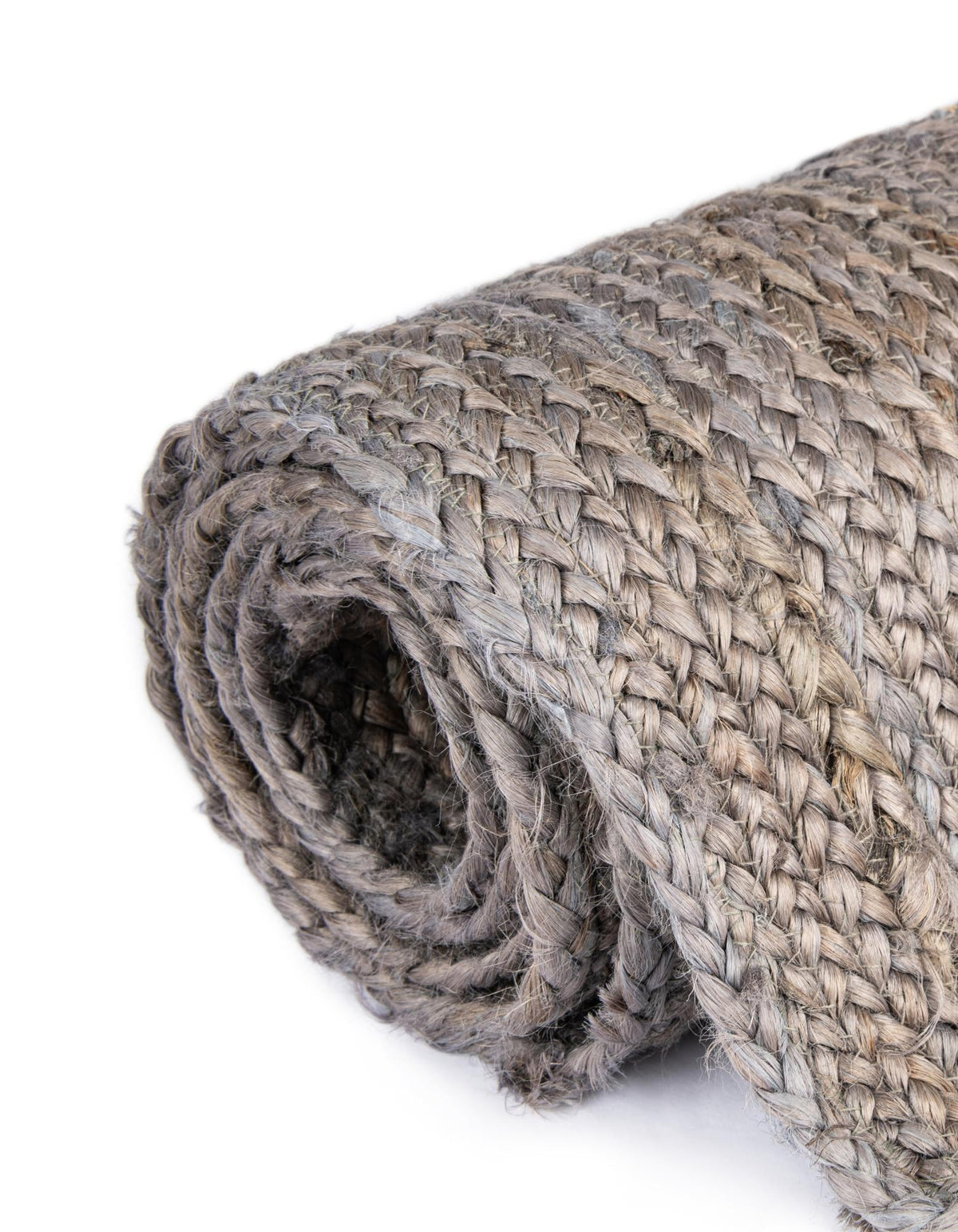 Rechteck Handgeflochten Teppich Braided Jute in Grau von Hadorn™ - Lifestyle Image