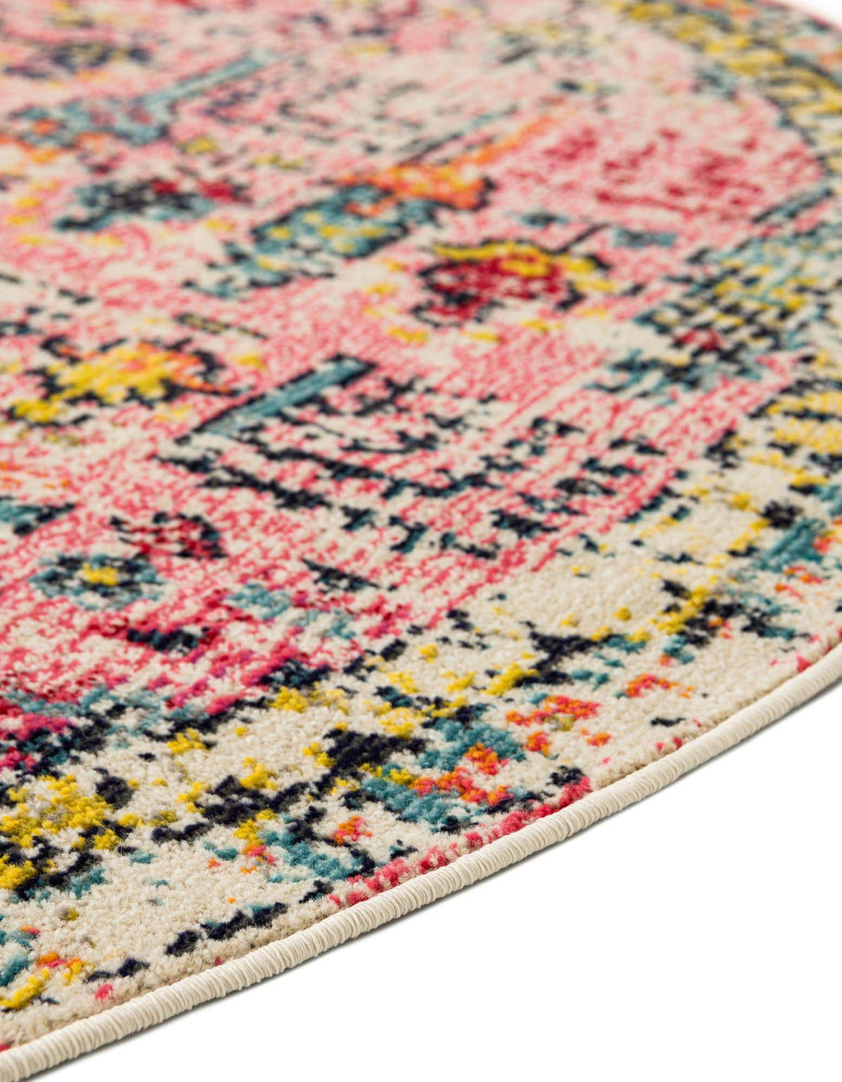 Rund Teppich Alta in Rosa von Hadorn™ - Lifestyle Image