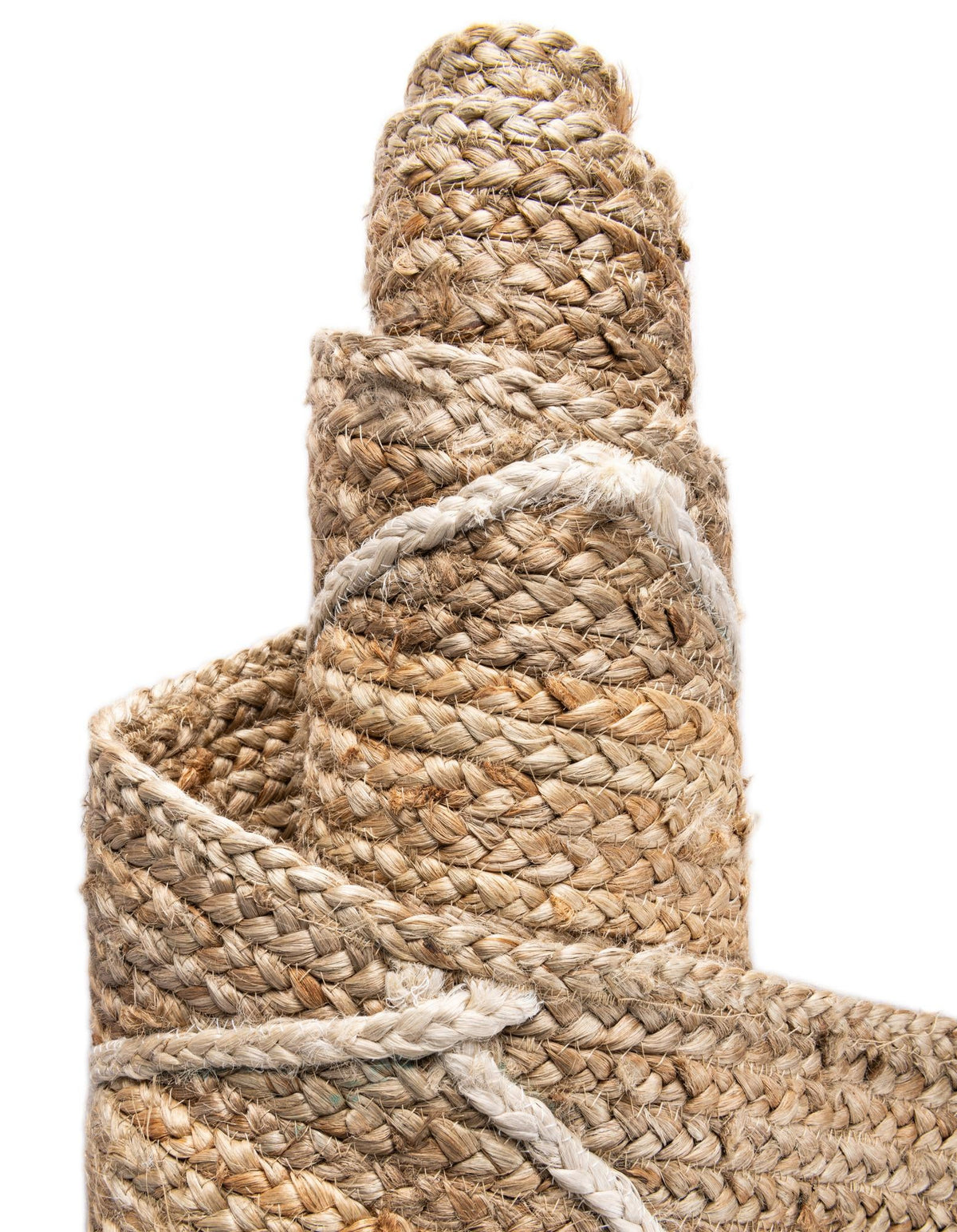 Läufer Handgeflochten Teppich Braided Jute in Weiss von Hadorn™ - Lifestyle Image