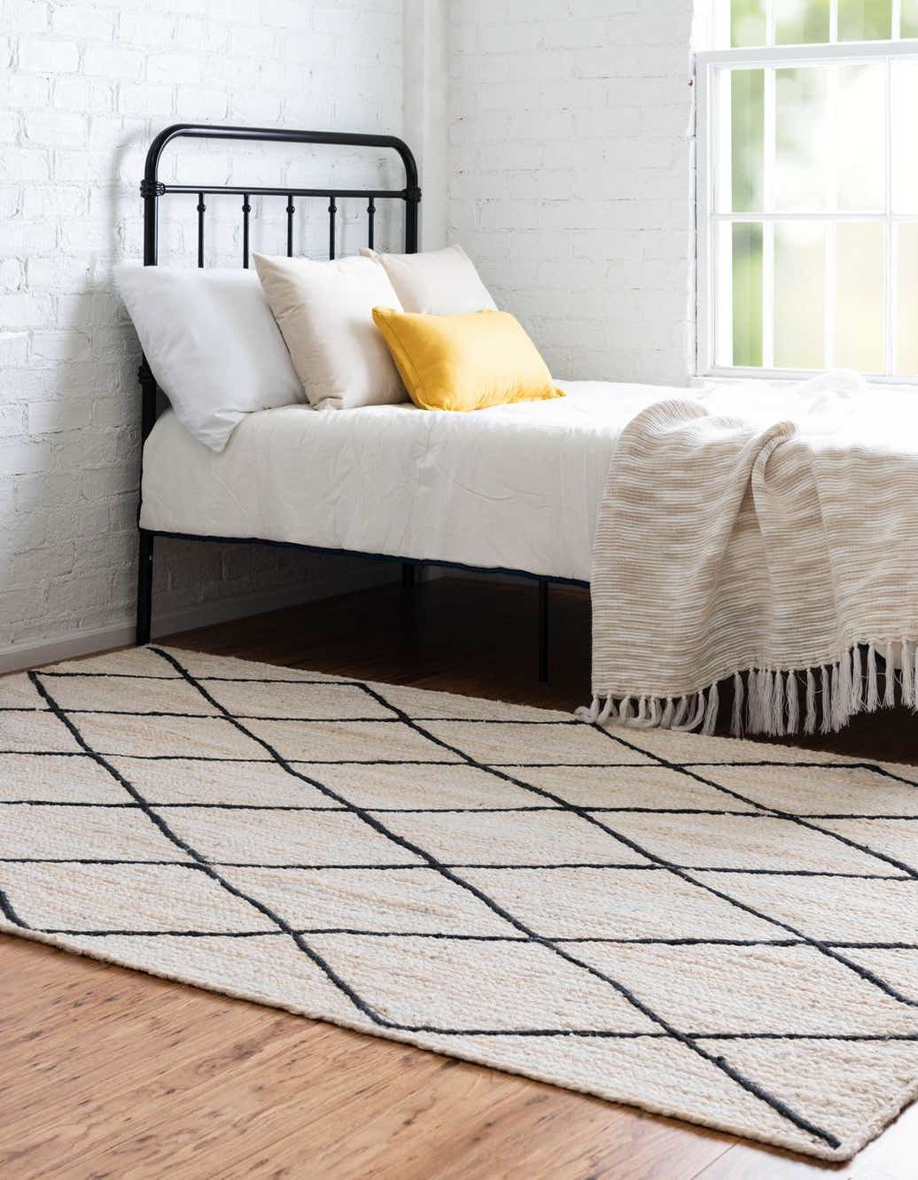 Rechteck Handgeflochten Teppich Braided Jute in Elfenbein von Hadorn™ - Lifestyle Image