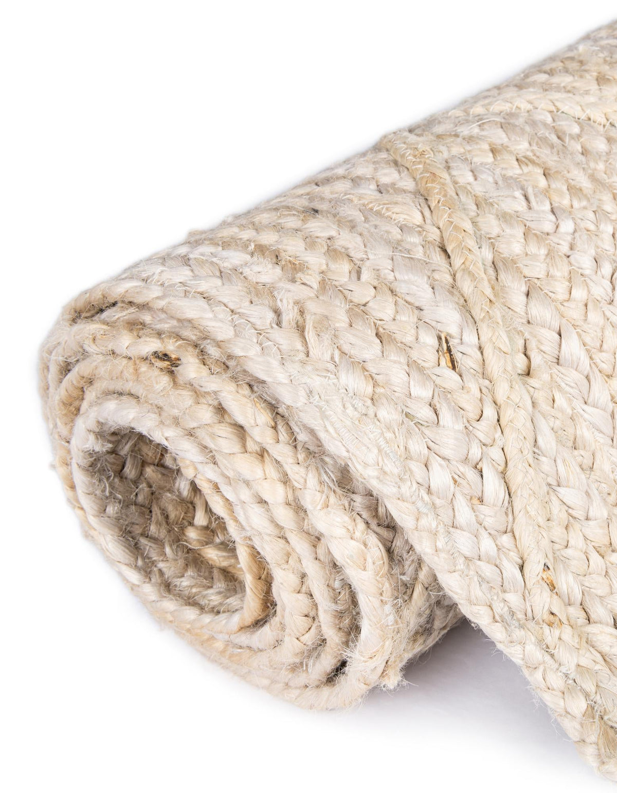 Rechteck Handgeflochten Teppich Braided Jute in Elfenbein von Hadorn™ - Lifestyle Image