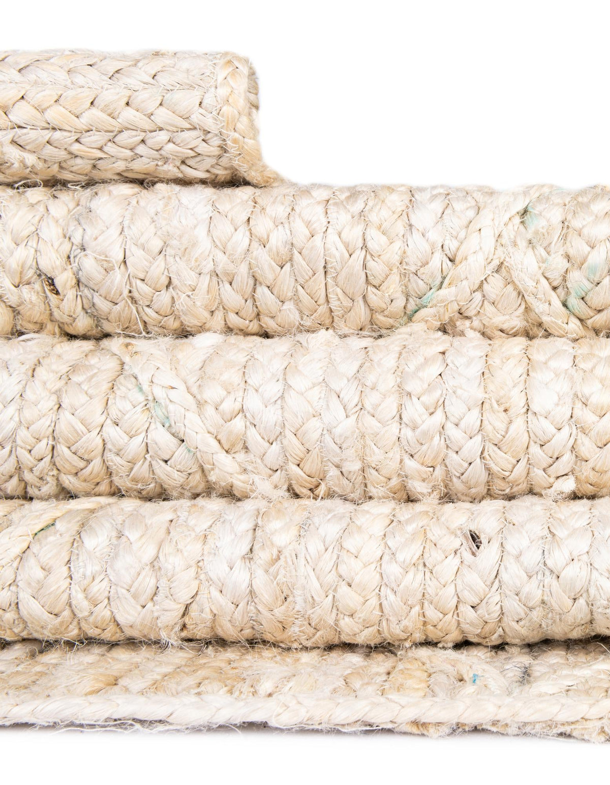 Rechteck Handgeflochten Teppich Braided Jute in Elfenbein von Hadorn™ - Lifestyle Image