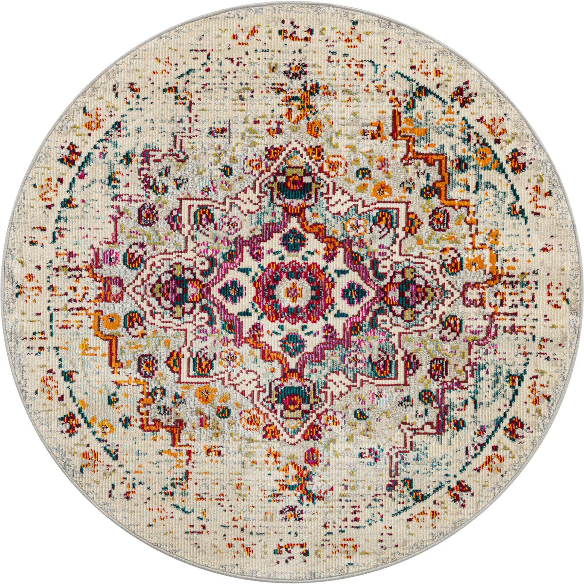Rund Teppich Amulet in Beige von Hadorn™ - Lifestyle Image