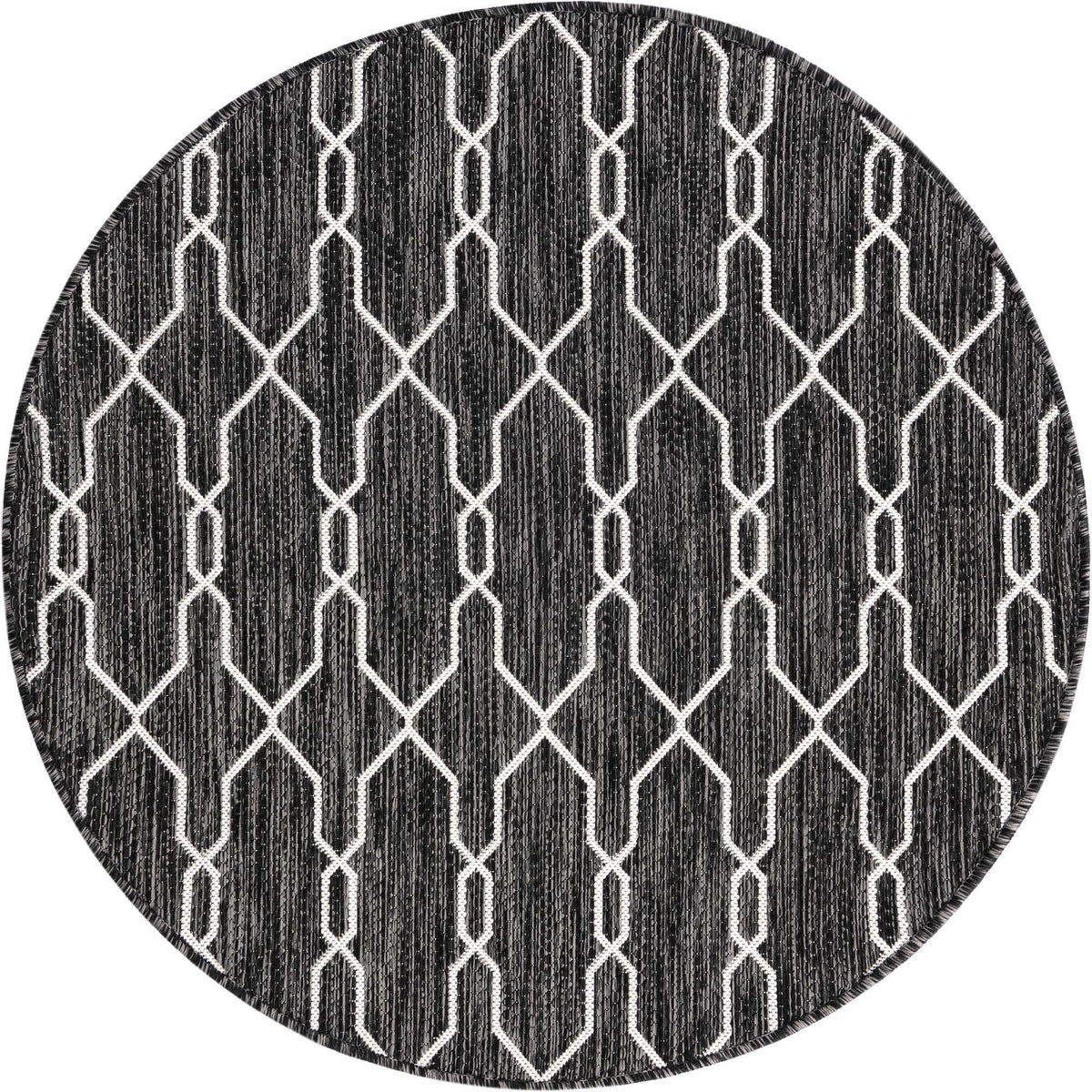 Rund Outdoor Teppich Tulum Outdoor in Holzkohle von Hadorn™ - Lifestyle Image