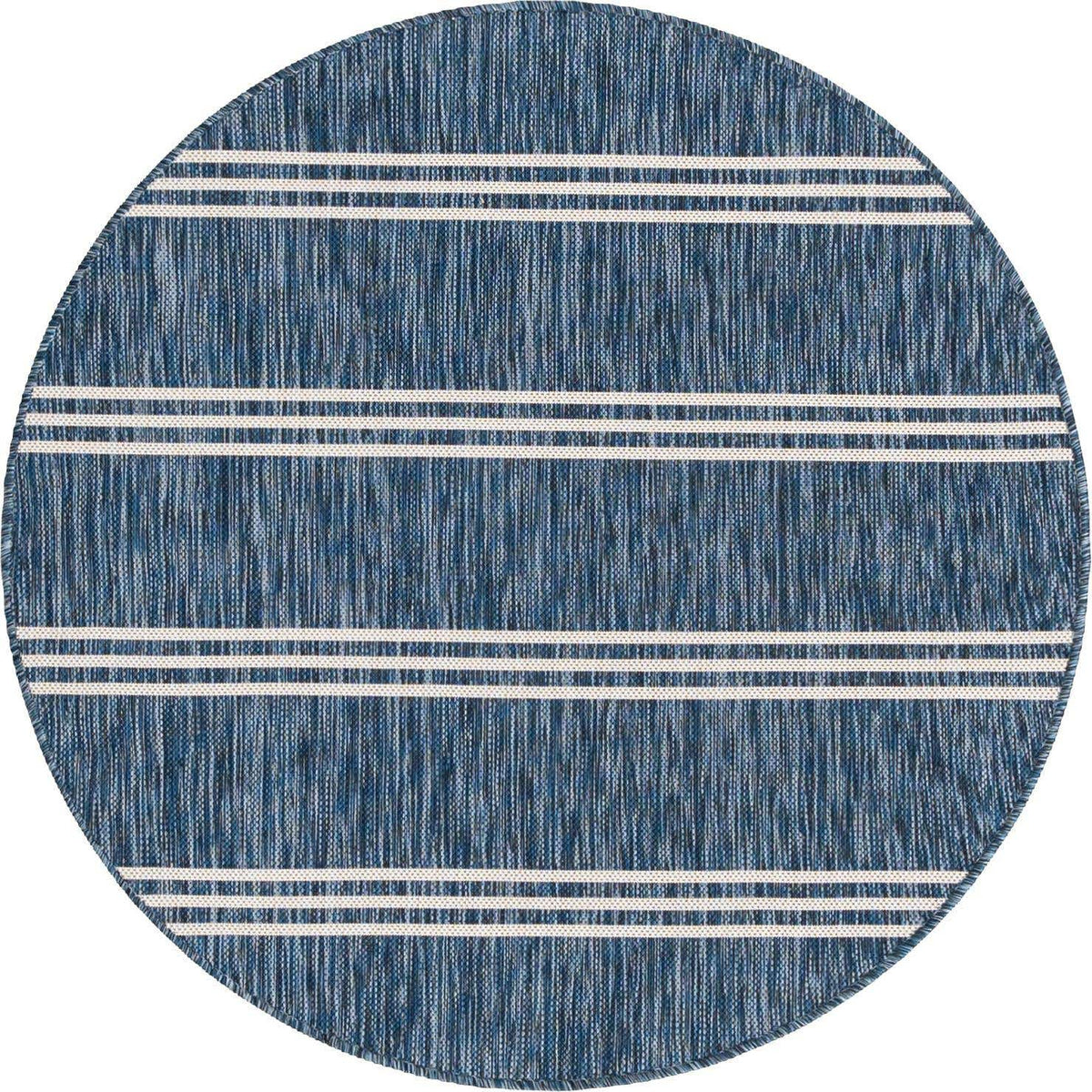 Rund Outdoor Teppich Tulum Outdoor in Blau von Hadorn™ - Lifestyle Image