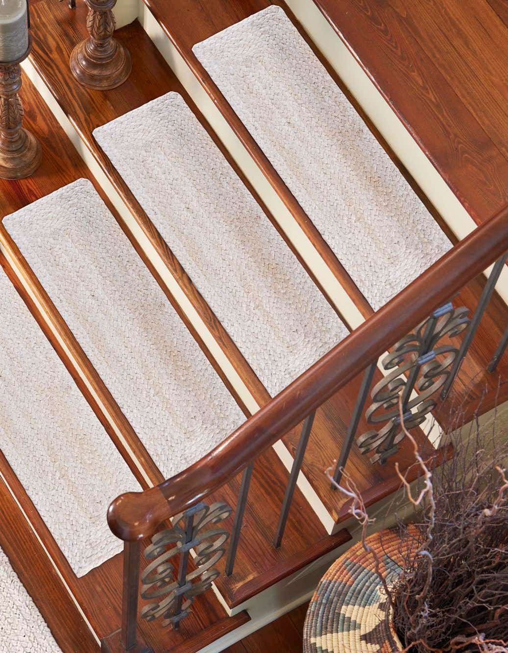 Rechteck Handgeflochten Teppich Braided Jute in Weiss von Hadorn™ - Lifestyle Image