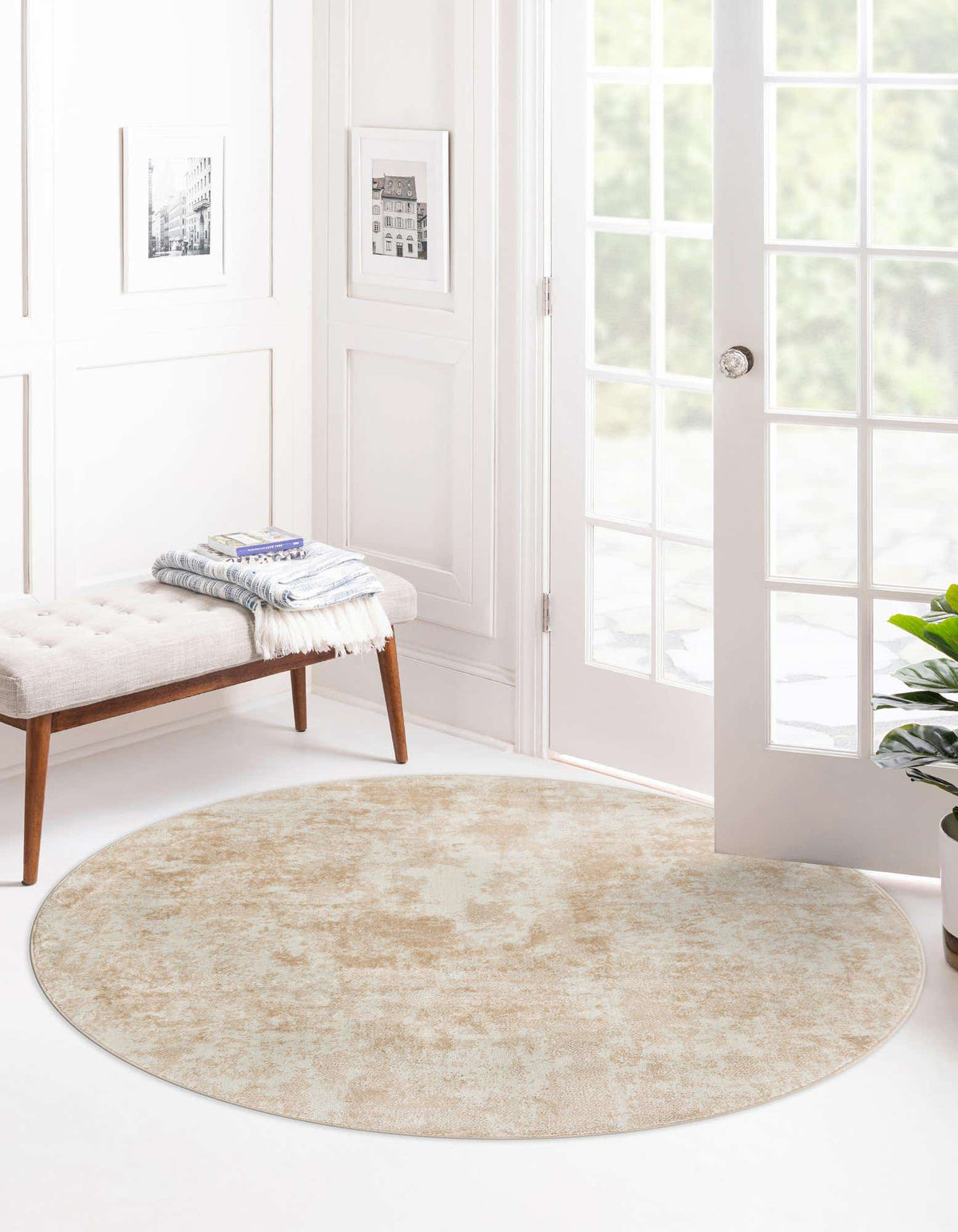 Rund Teppich Aurora in Sand von Hadorn™ - Lifestyle Image