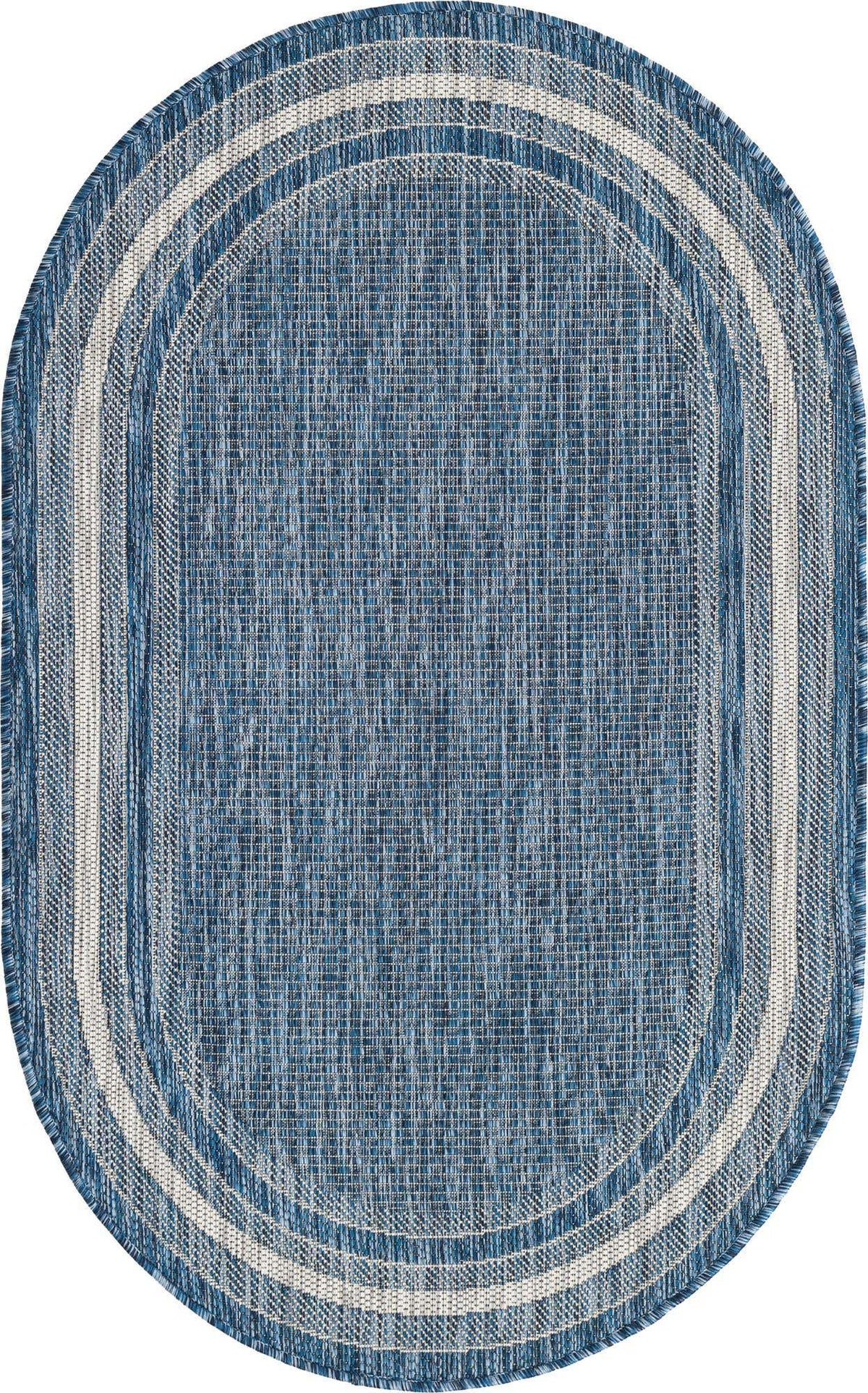 Oval Outdoor Teppich Tulum Outdoor in Blau von Hadorn™ - Lifestyle Image