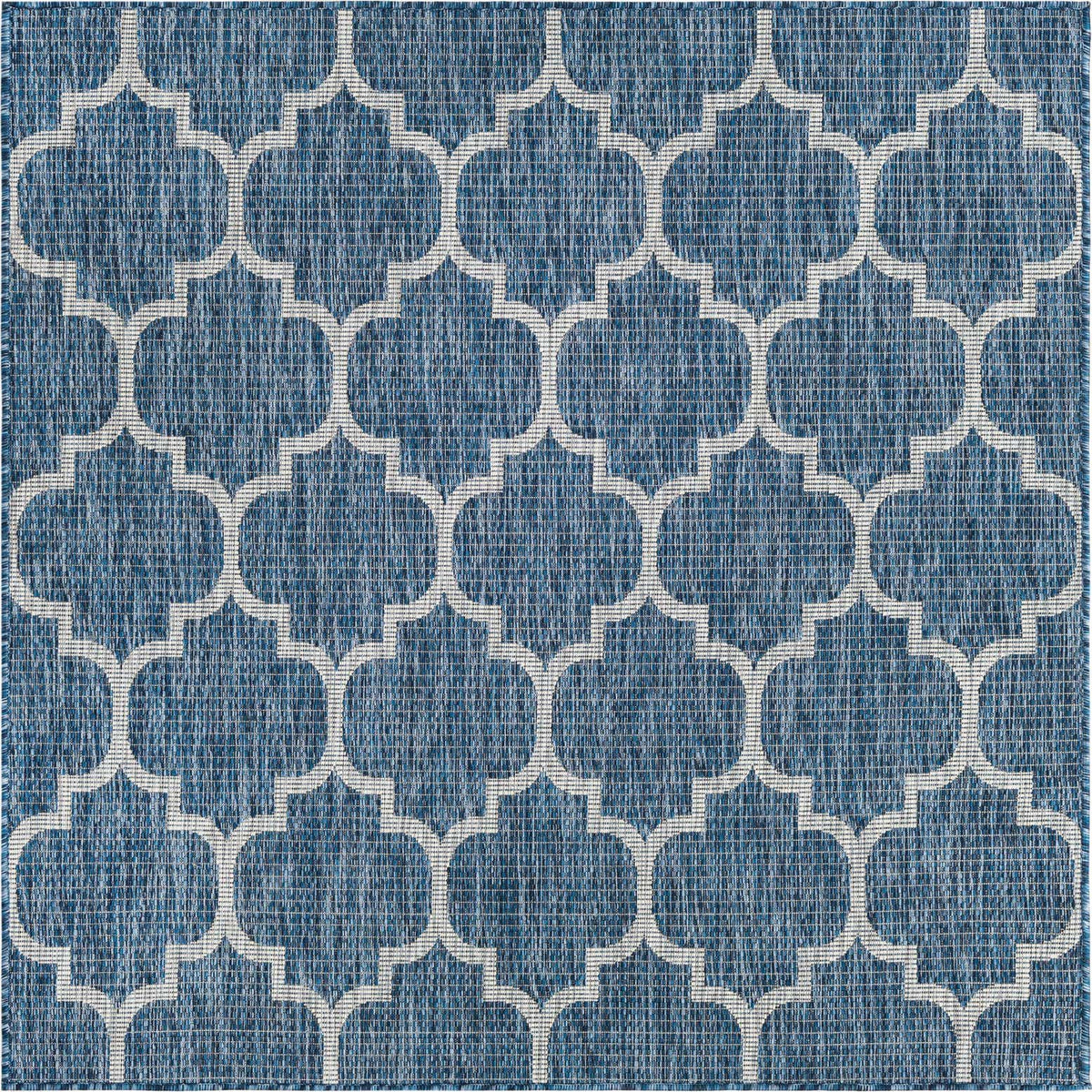 Quadratisch Outdoor Teppich Tulum Outdoor in Marineblau von Hadorn™ - Lifestyle Image