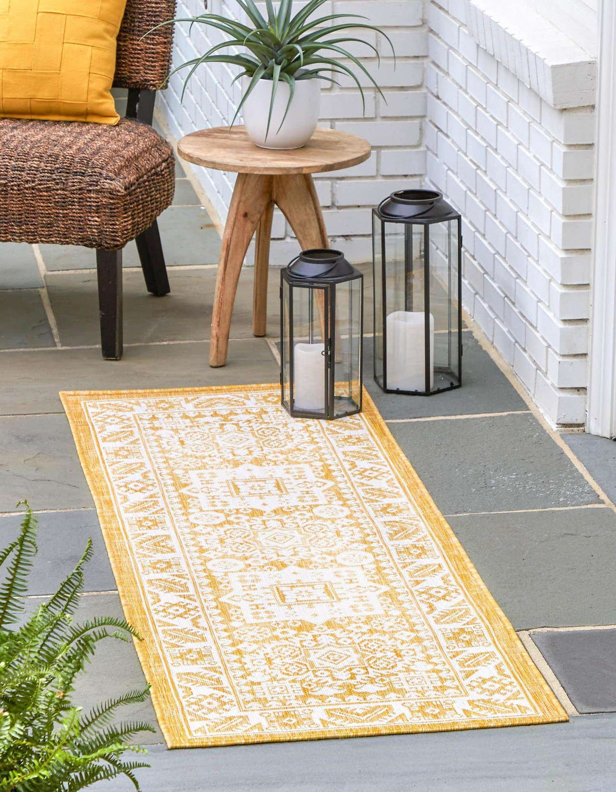 Läufer Outdoor Teppich Tulum Outdoor in Gelb von Hadorn™ - Lifestyle Image