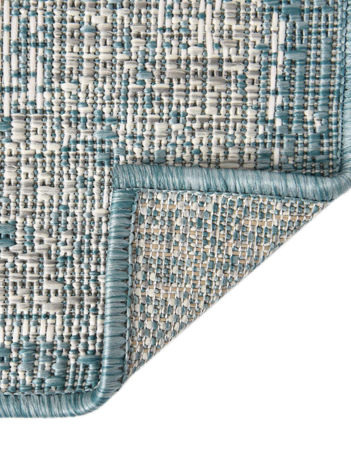 Rechteck Outdoor Teppich Outdoor Traditional in Aqua von Hadorn™ - Lifestyle Image