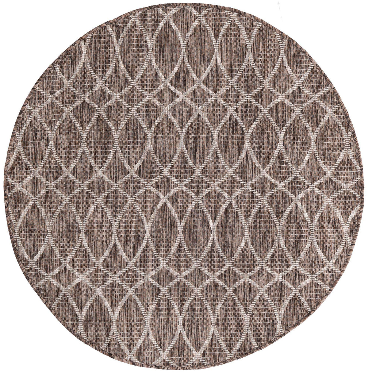 Rund Outdoor Teppich Tulum Outdoor in Braun von Hadorn™ - Lifestyle Image