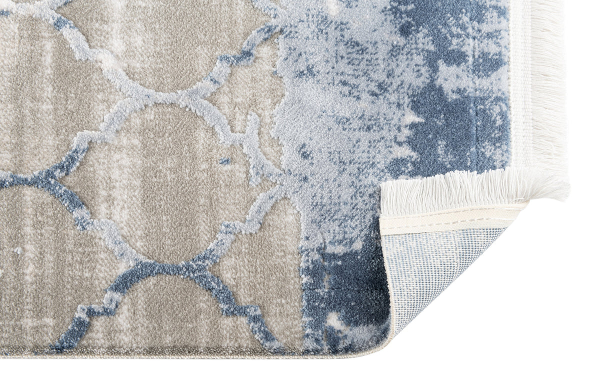 Rechteck Teppich Davos Mesh in Blau von Hadorn™ - Lifestyle Image