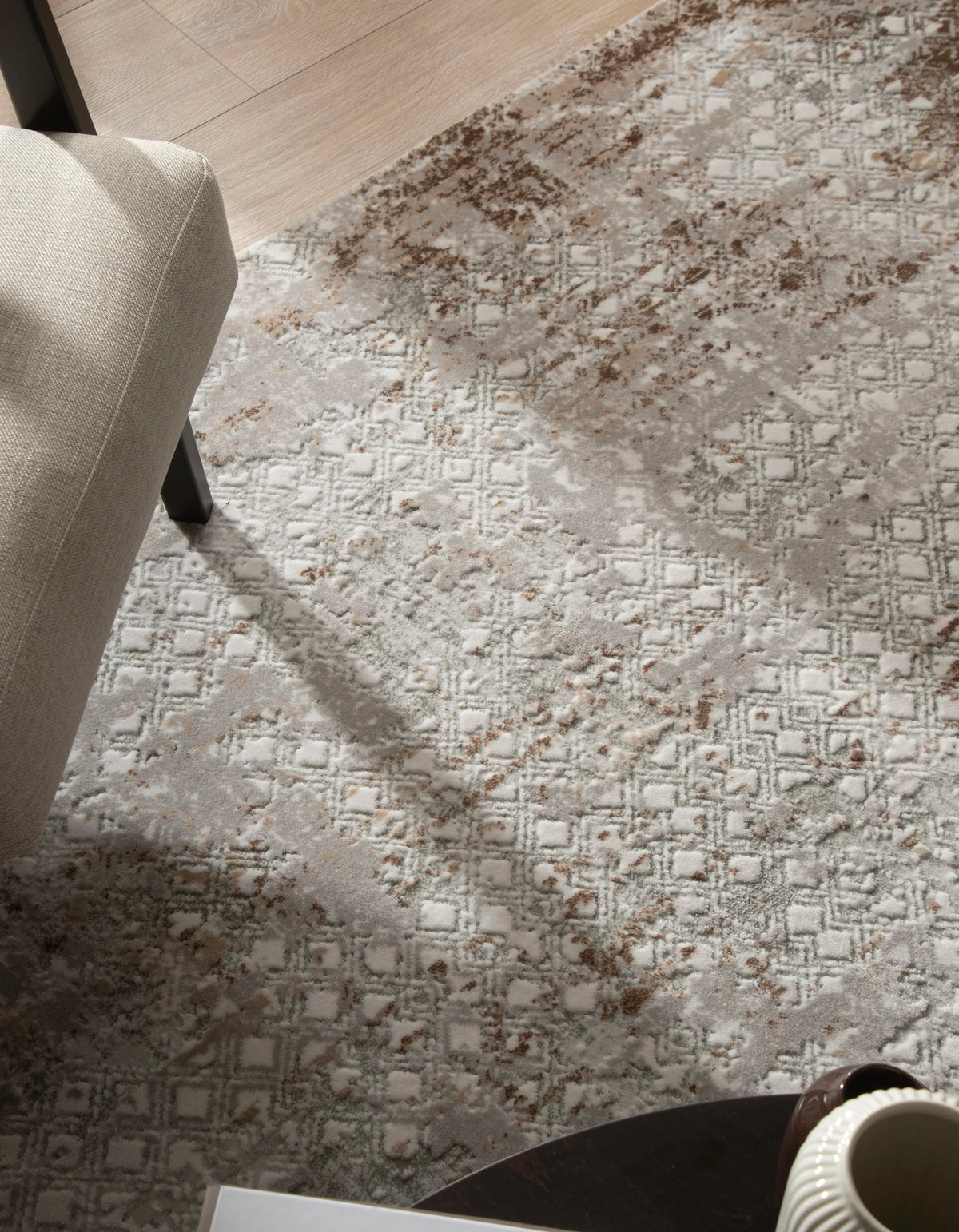 Quadratisch Teppich Davos Magic in Beige von Hadorn™ - Lifestyle Image