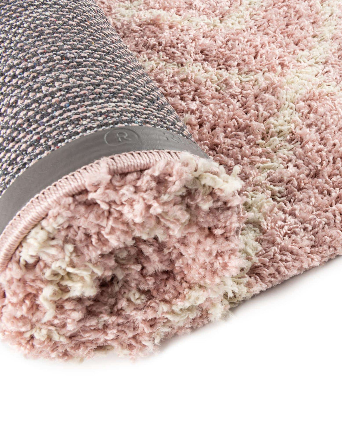 Quadratisch Hochflorteppich Trellis Shag in Hellrosa von Hadorn™ - Lifestyle Image