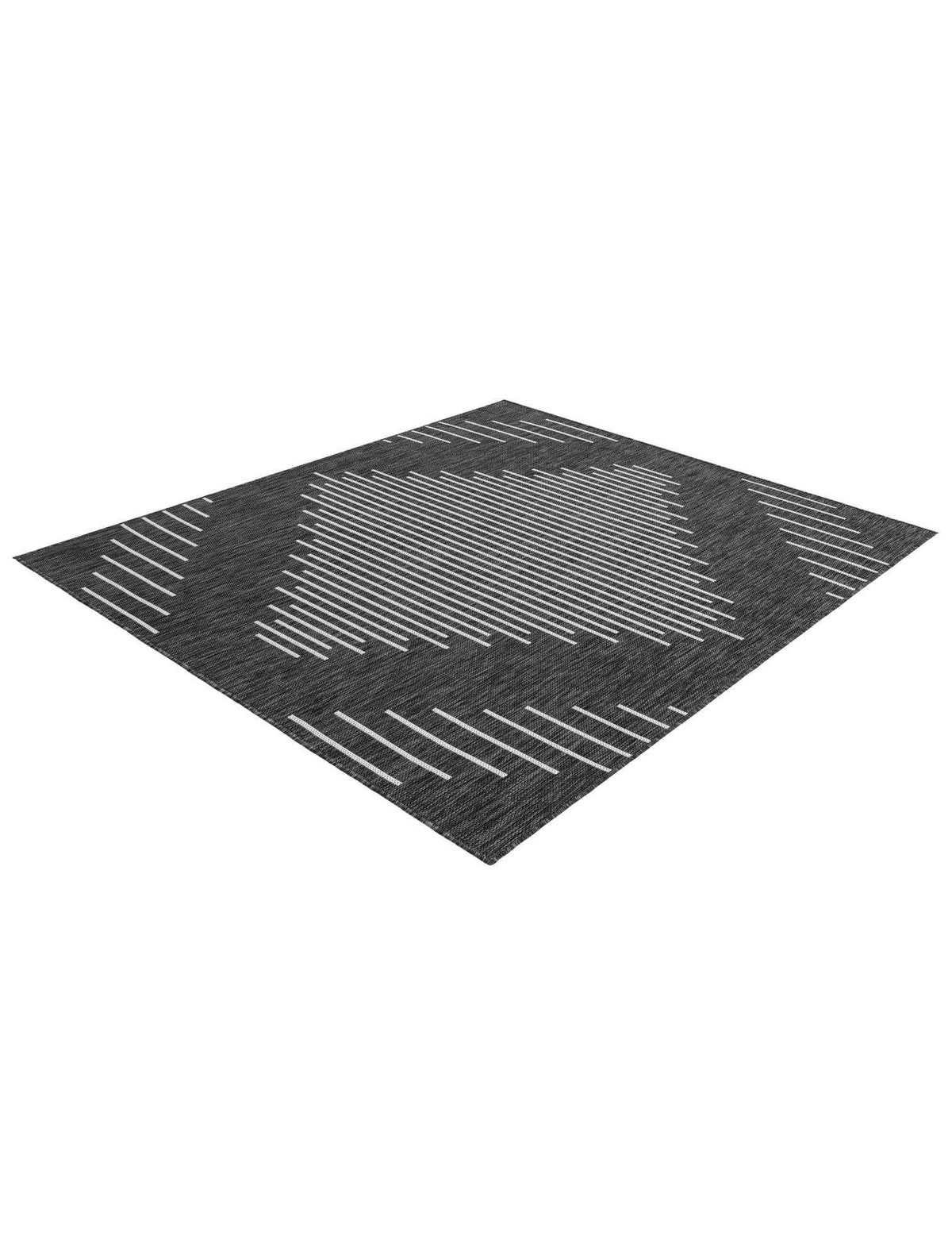 Quadratisch Outdoor Teppich Tulum Outdoor in Anthrazitgrau von Hadorn™ - Lifestyle Image