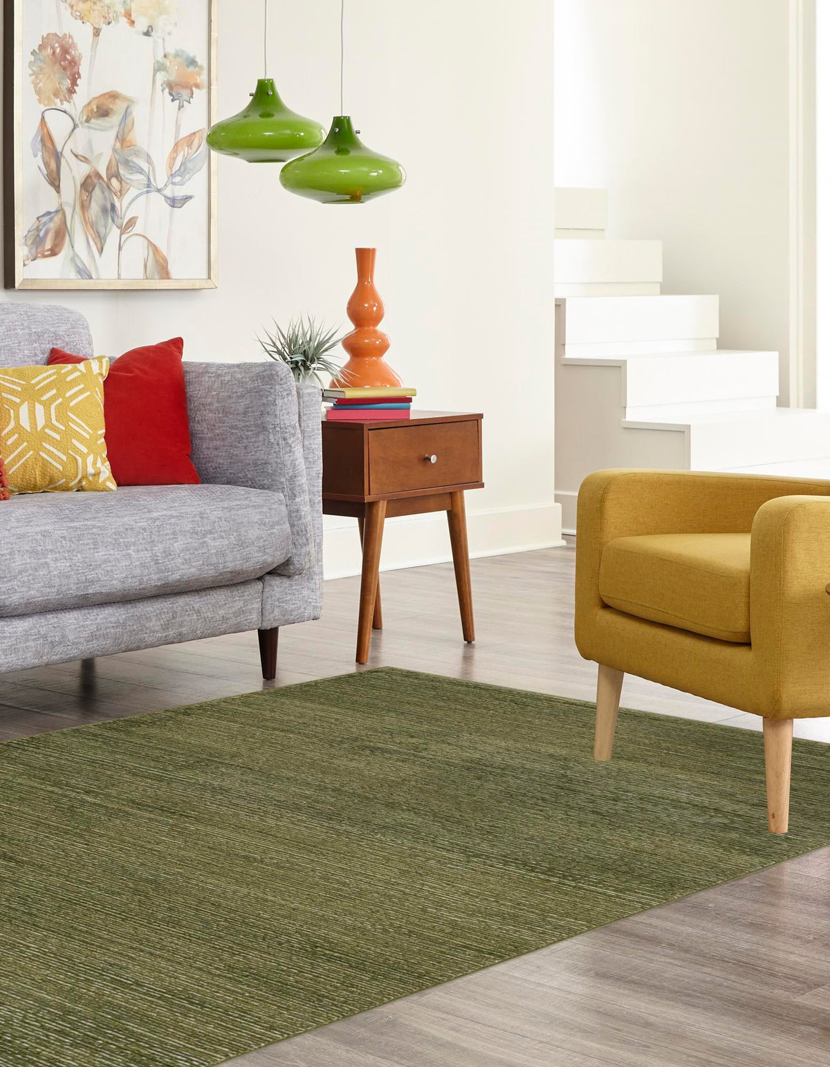 Rechteck Teppich Finsbury in Grün von Hadorn™ - Lifestyle Image