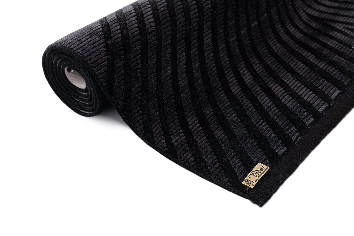 Läufer Luxus Teppich Laax in Schwarz von Hadorn™ - Lifestyle Image