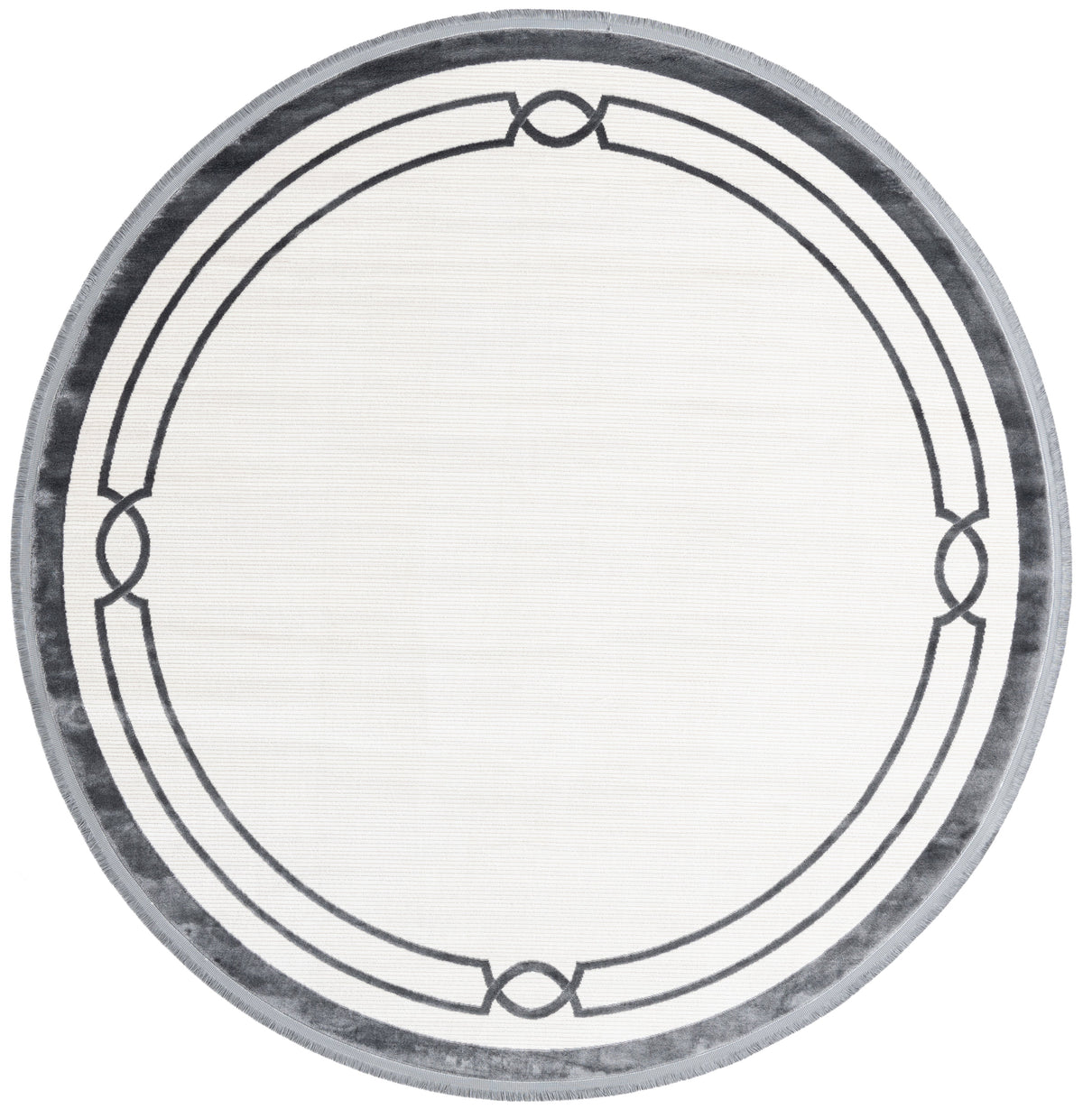 Rund Luxus Teppich Chiasso in Grau von Hadorn™ - Lifestyle Image