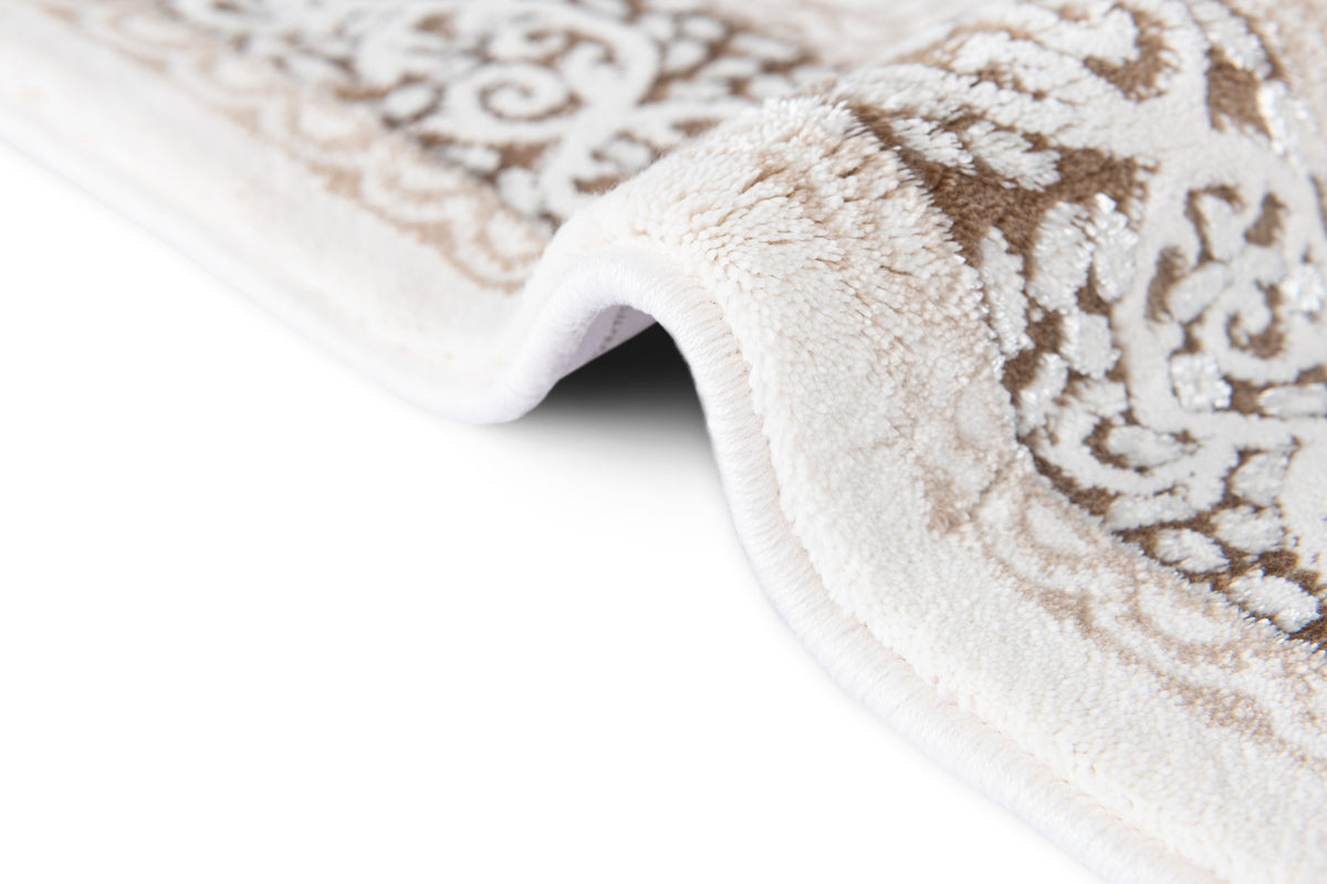 Rund Luxus Teppich Arosa in Weiss von Hadorn™ - Lifestyle Image