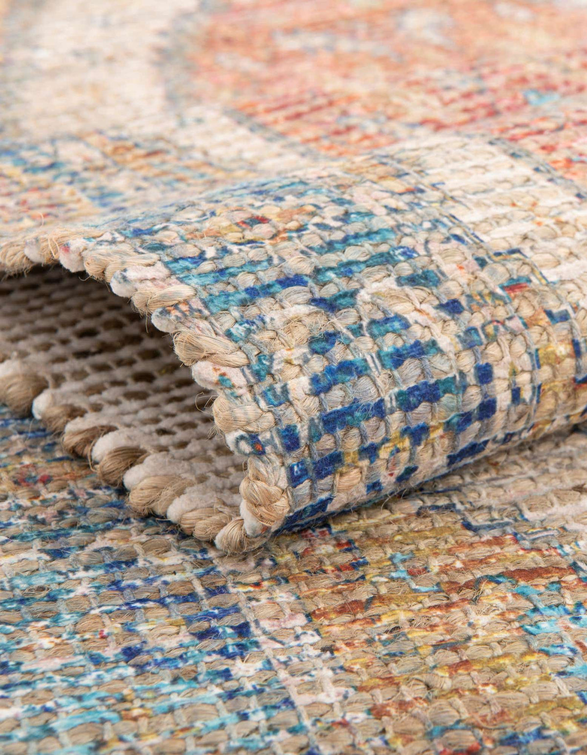 Rechteck Handgeflochten Teppich Chenille Jute in Orangegelb von Hadorn™ - Lifestyle Image