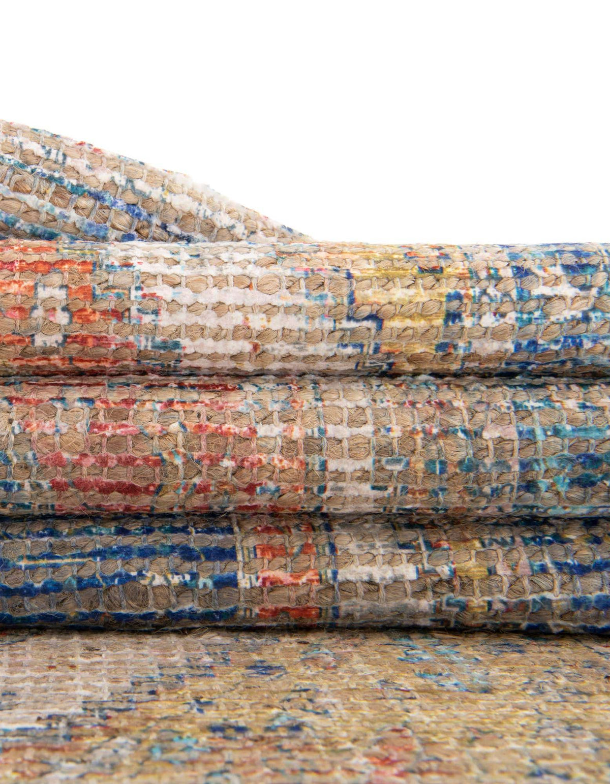 Rechteck Handgeflochten Teppich Chenille Jute in Orangegelb von Hadorn™ - Lifestyle Image
