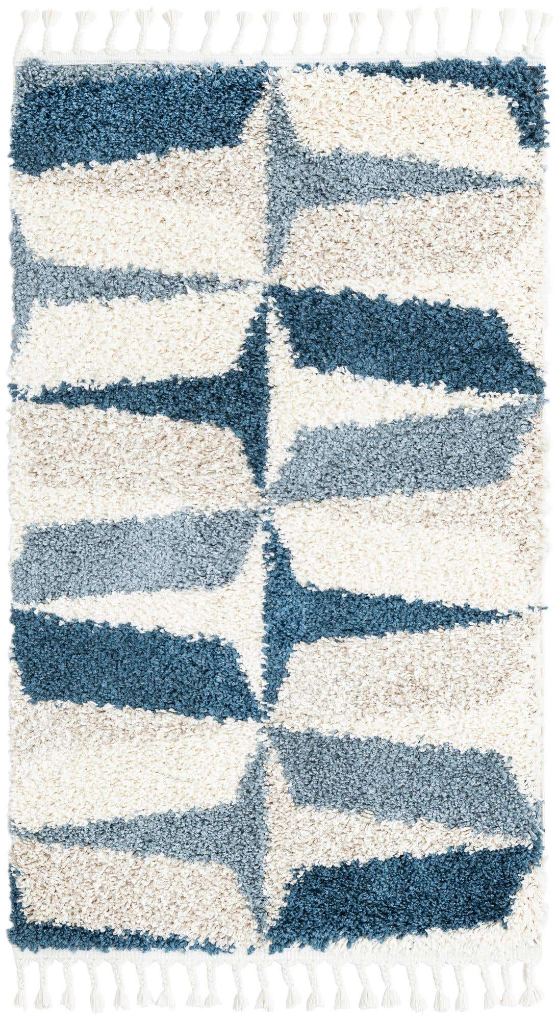 Rechteck Hochflorteppich Lagom Shag in Blau von Hadorn™ - Lifestyle Image