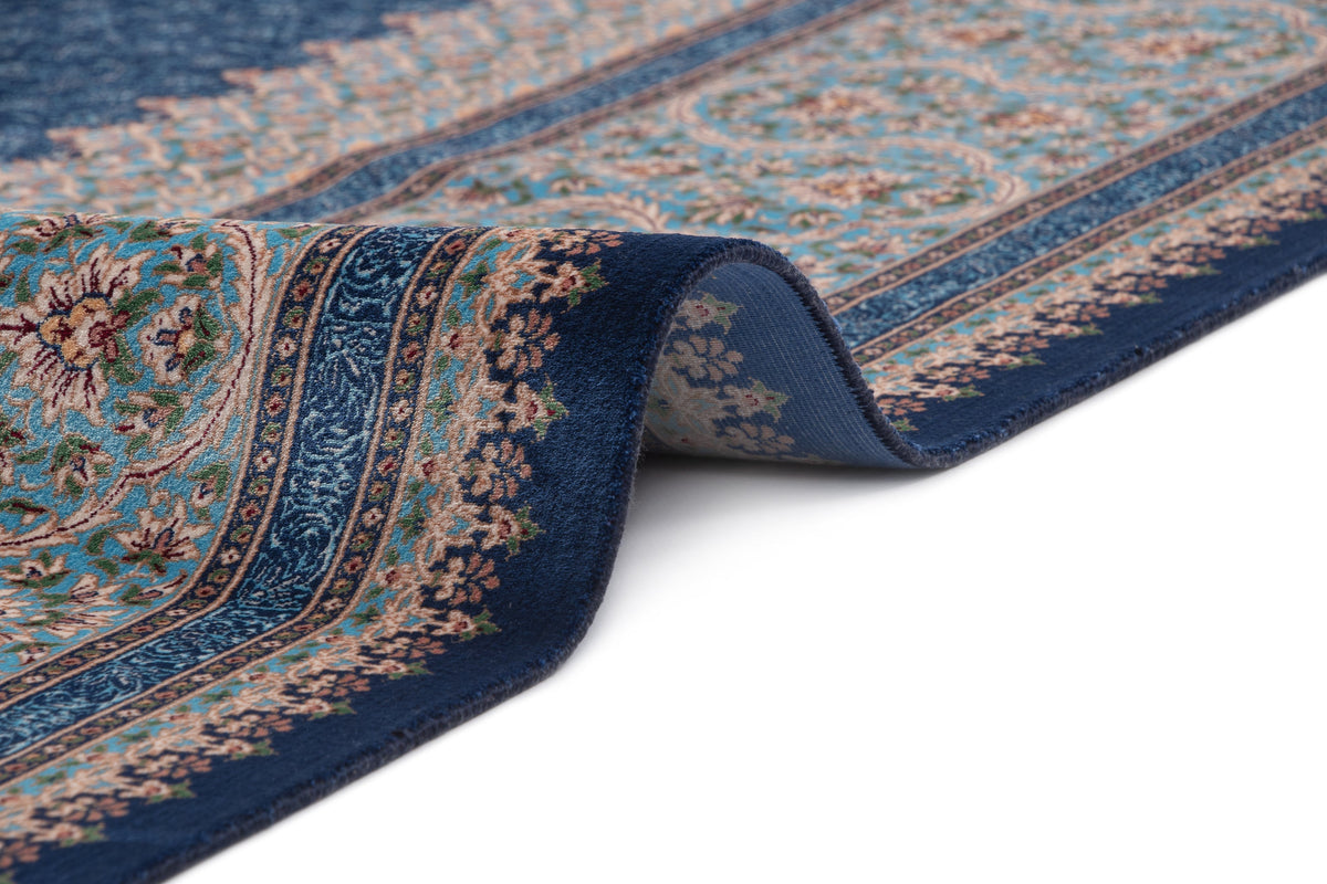 Rund Teppich Kalopsia Malaquita in Blau von Hadorn™ - Lifestyle Image